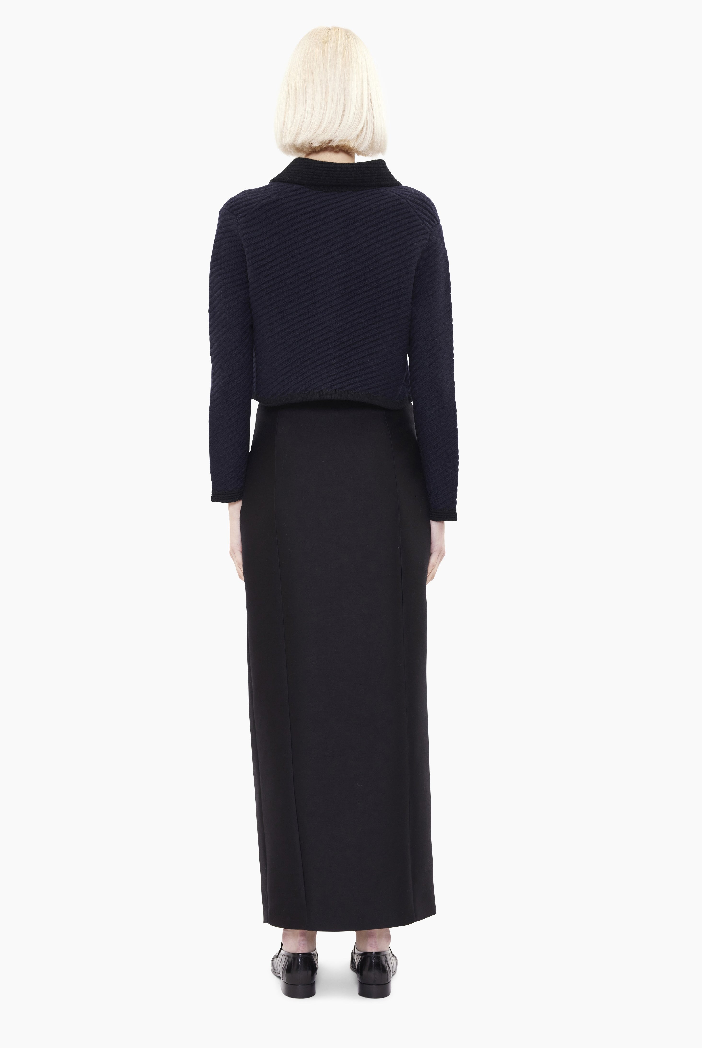 Tito cashmere Jacket - Navy – back view