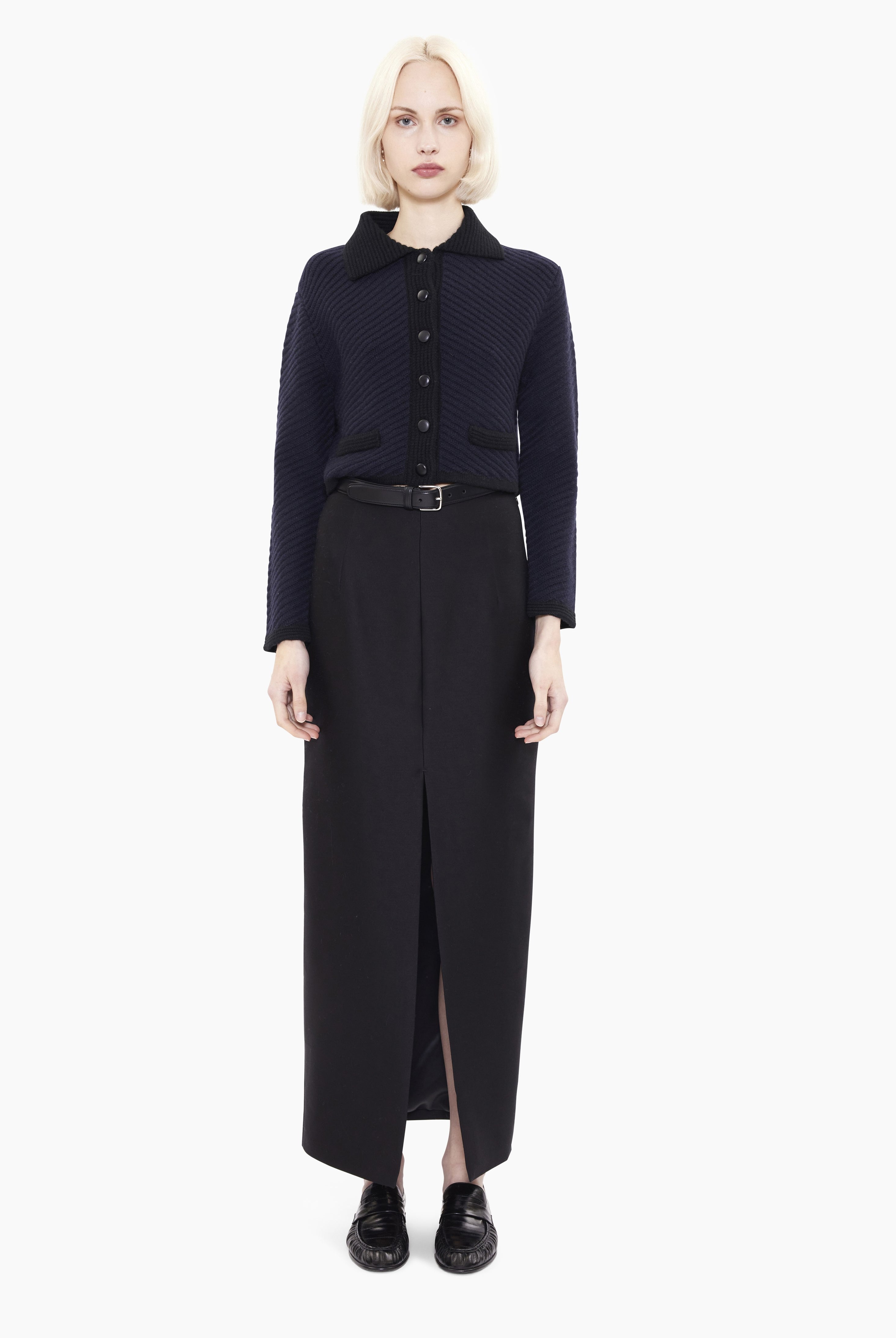 Tito cashmere Jacket - Navy – front view