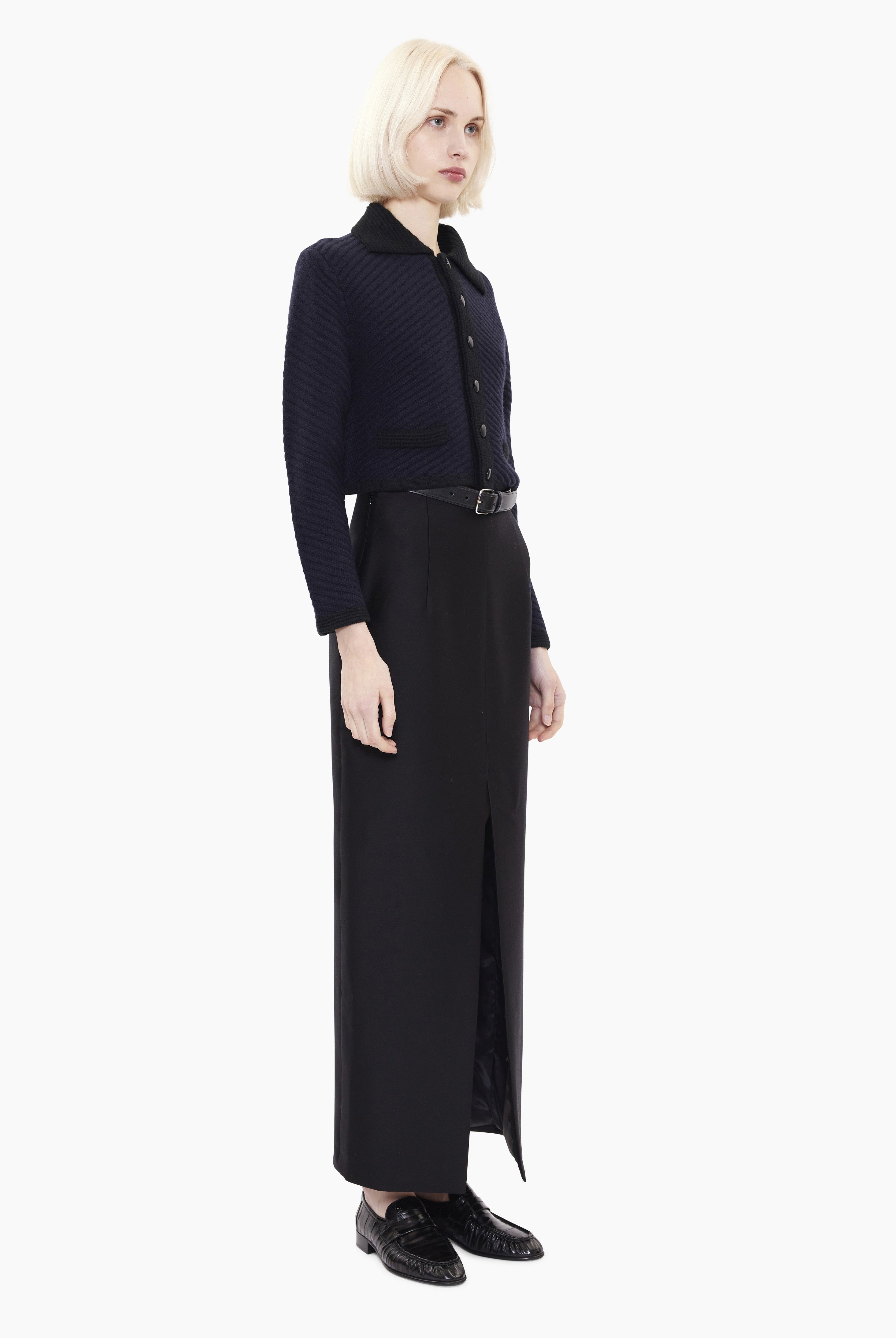Tito cashmere Jacket - Navy – side view