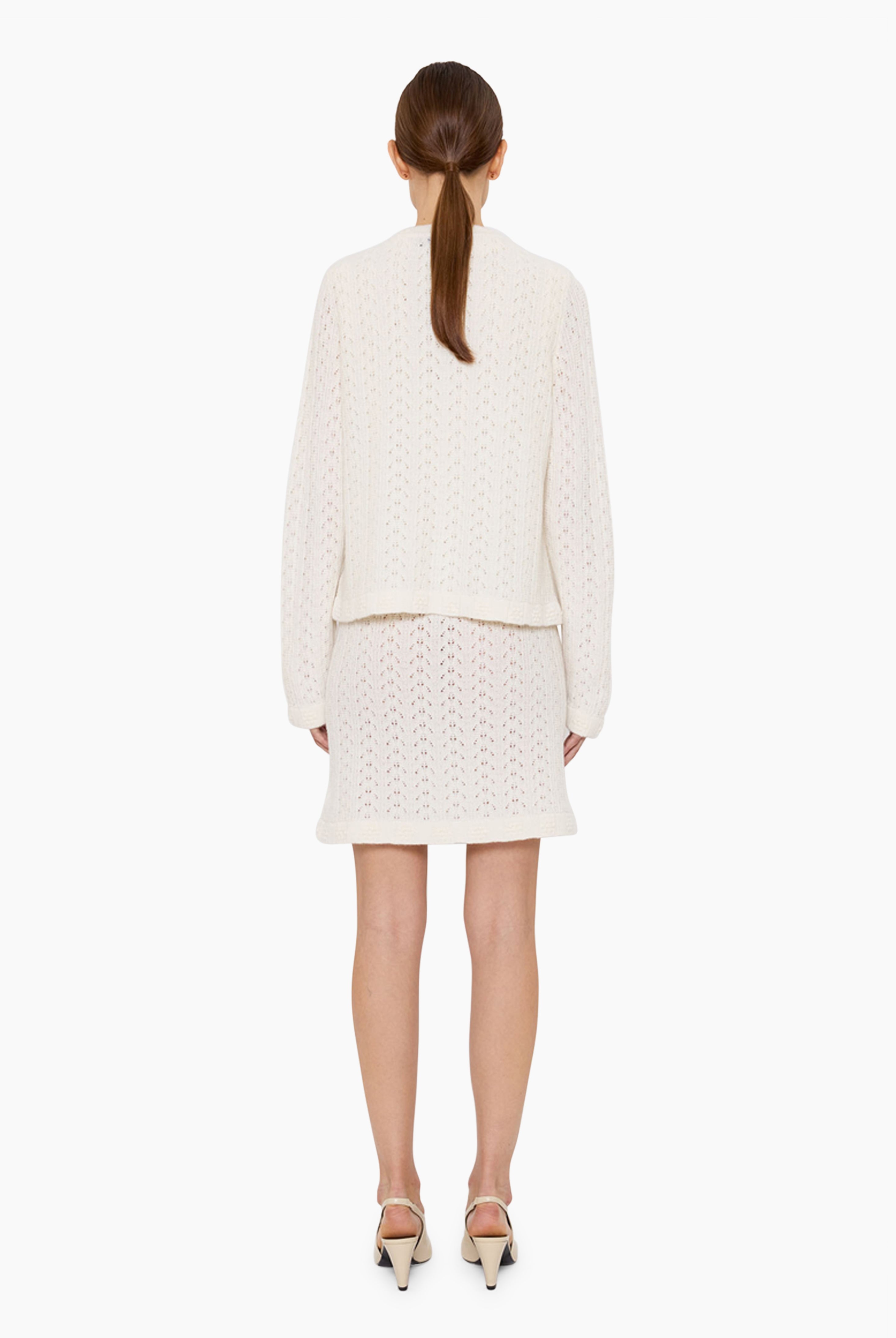 Hannah cashmere Cardigan - Ivory – back view