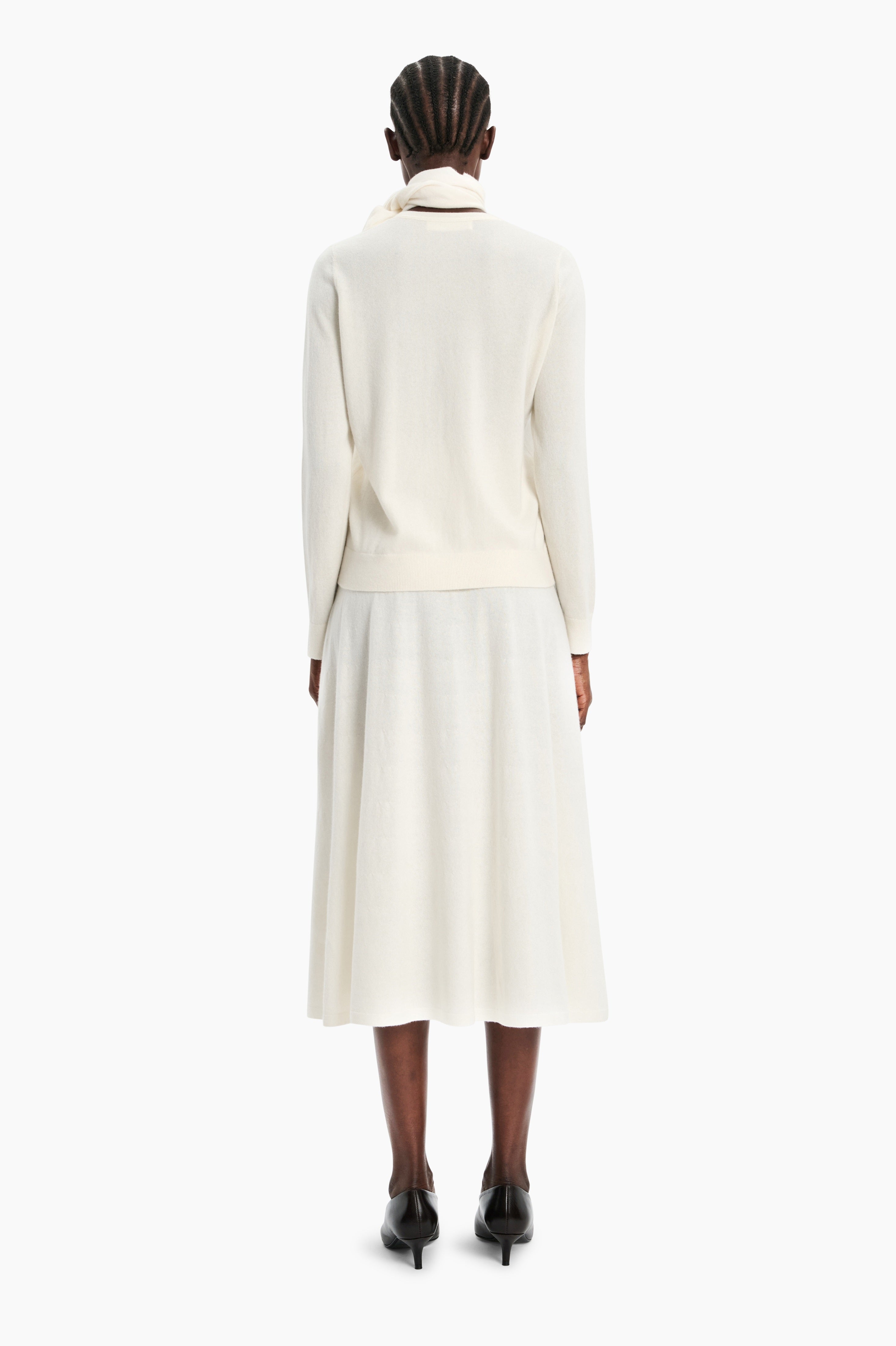 Avalon cashmere Cardigan - Ivory – back view