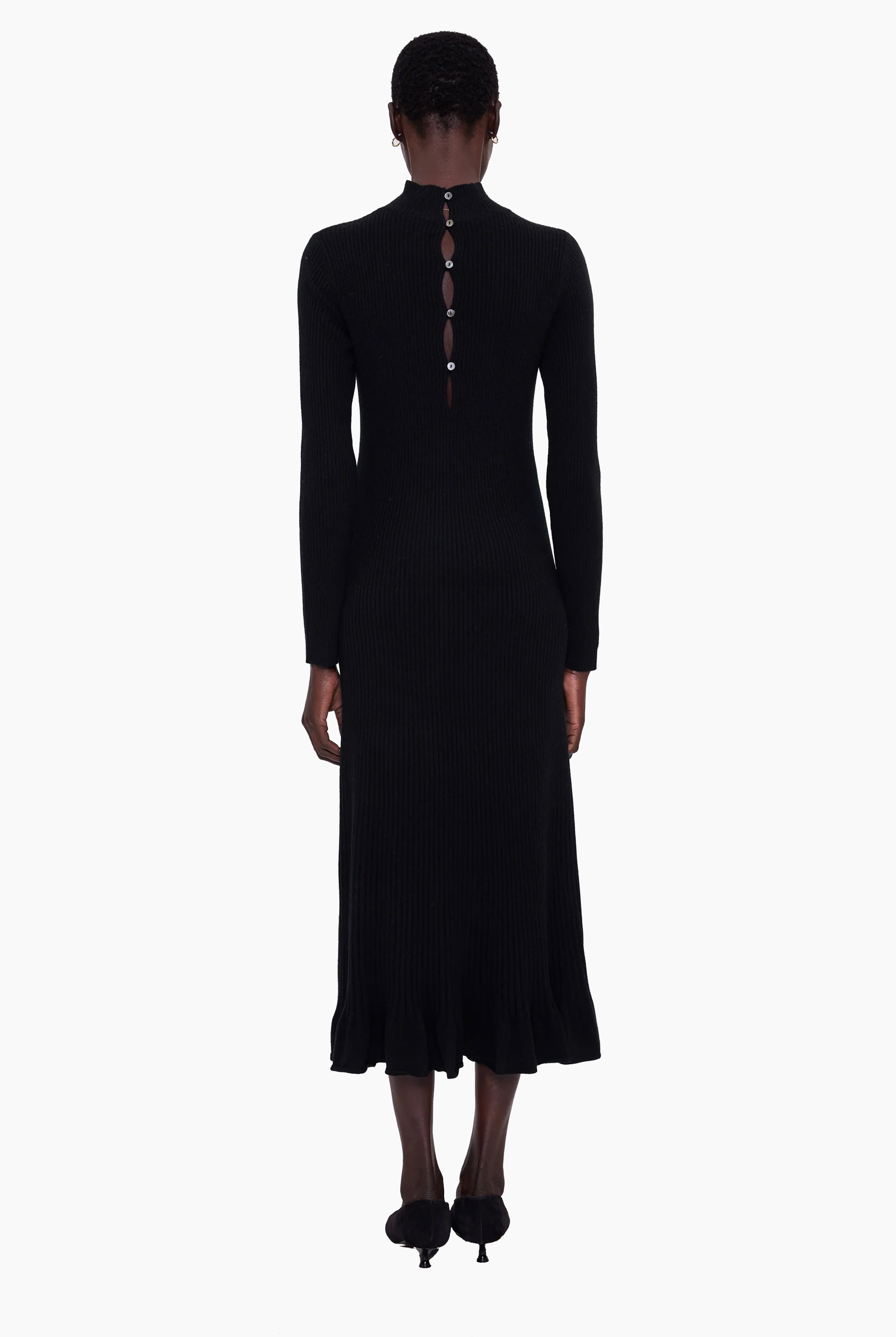 Southvale cashmere Dress - Black – back view