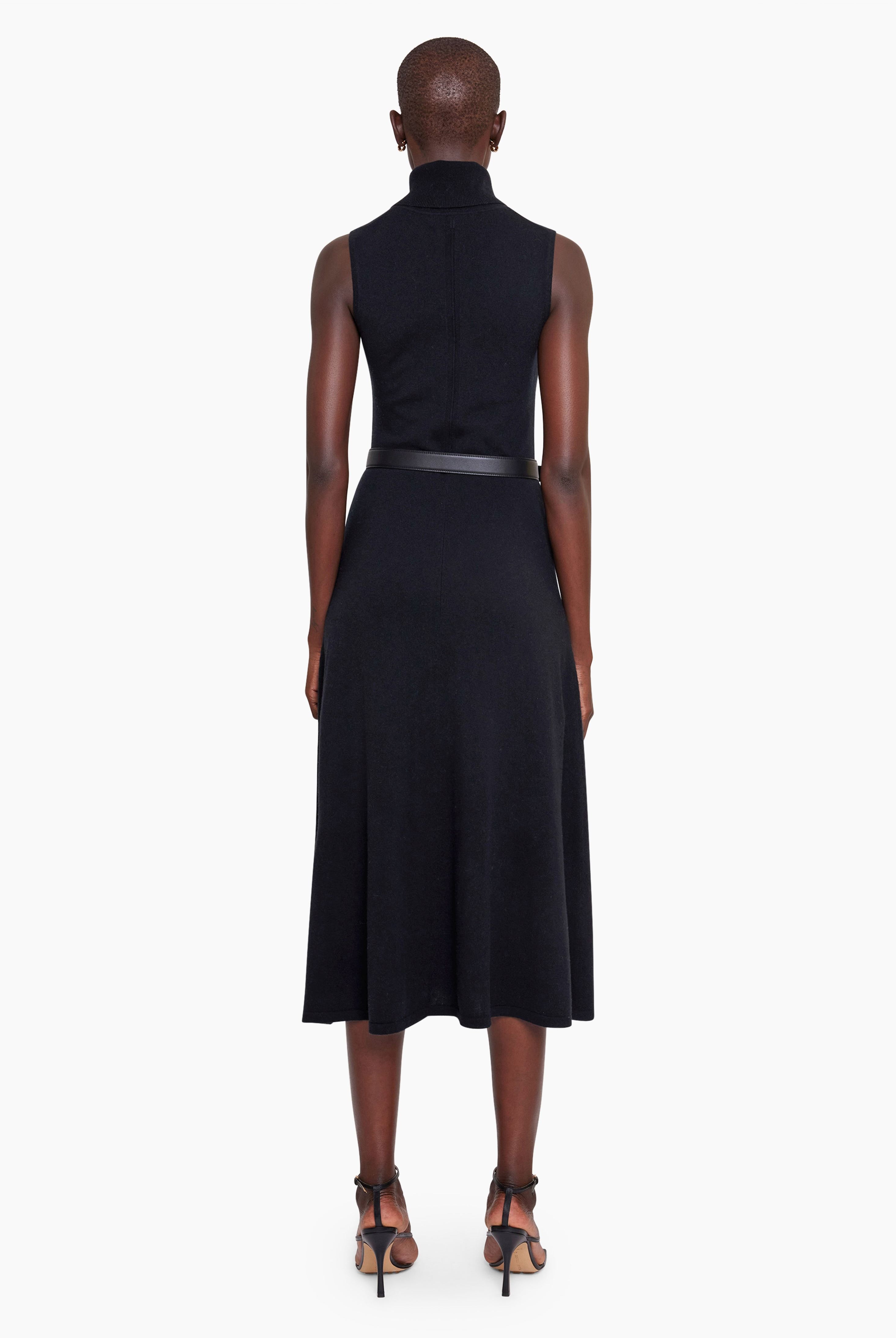 Naima cashmere Dress - Black – back view