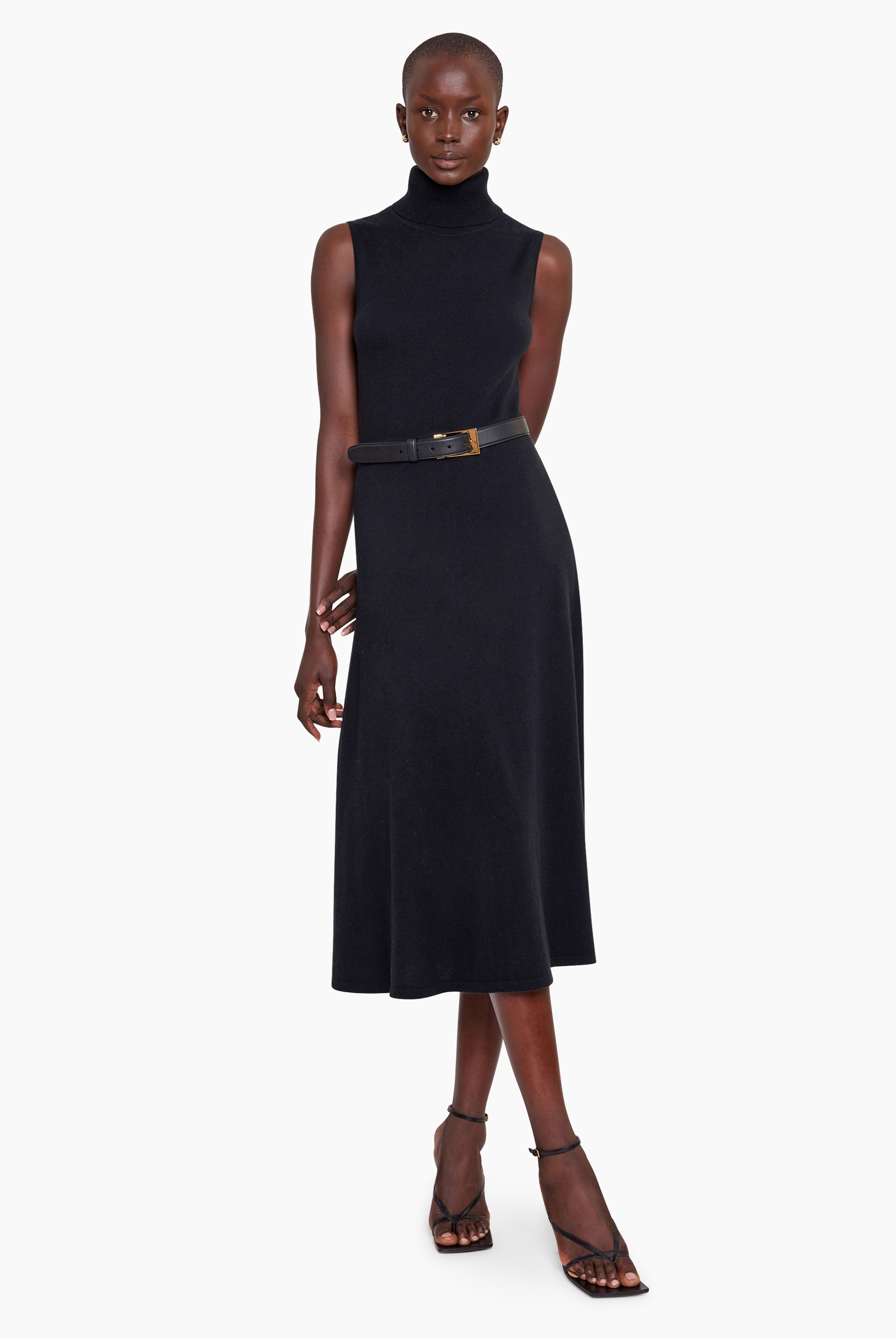 Naima cashmere Dress - Black – front view