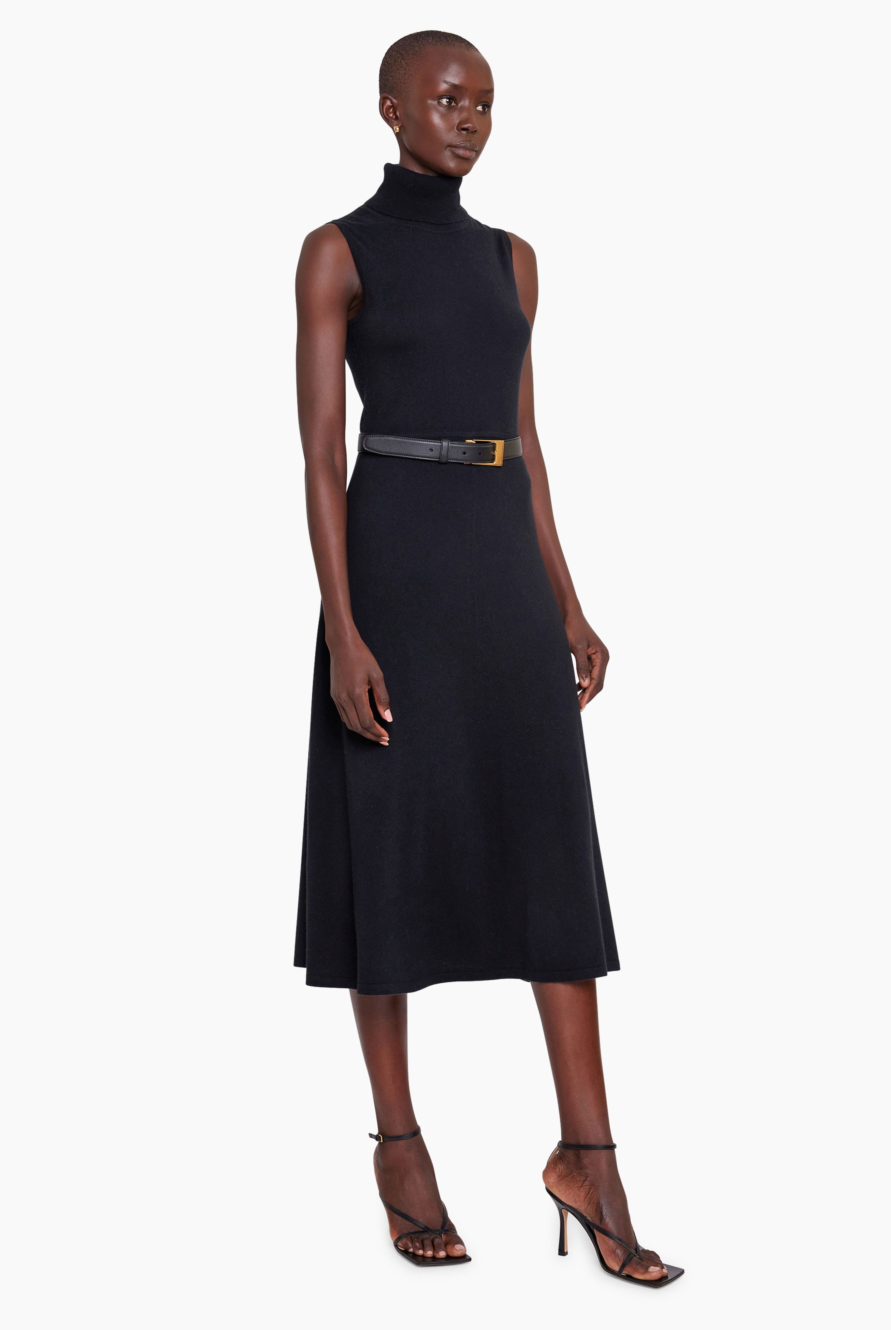 Naima cashmere Dress - Black – side view