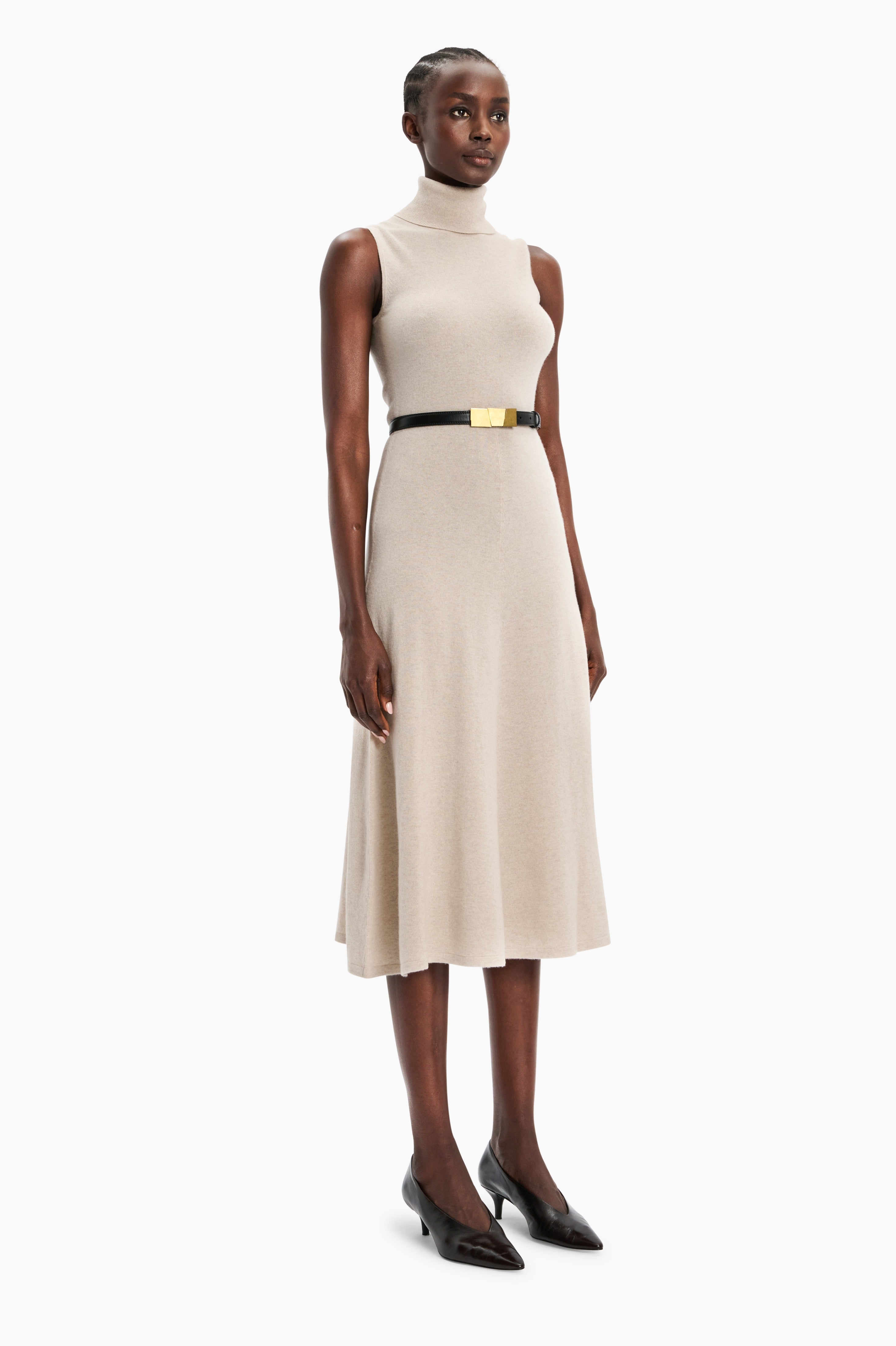 Naima cashmere Dress - Feather – side view
