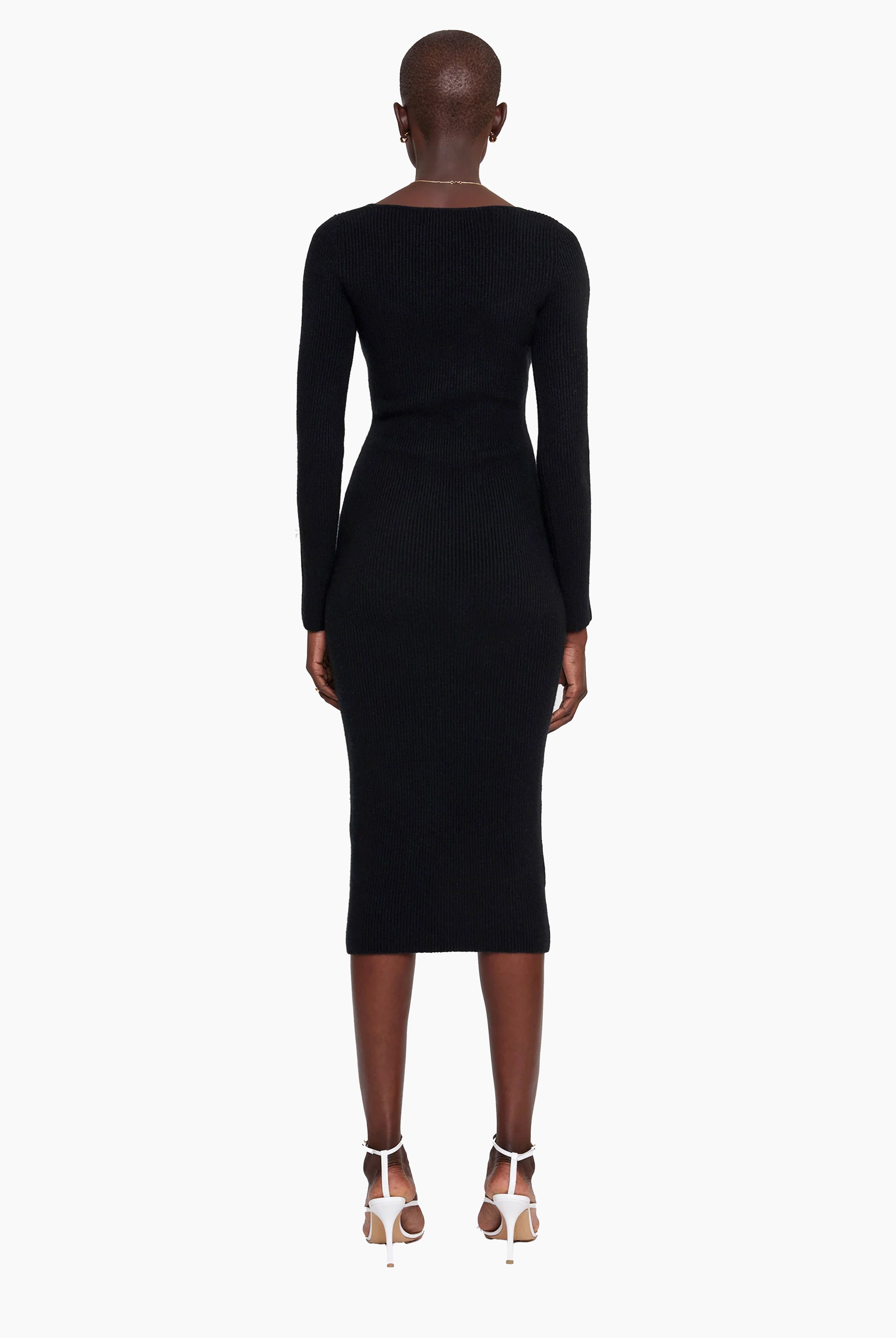 Aubree cashmere Dress - Black – back view