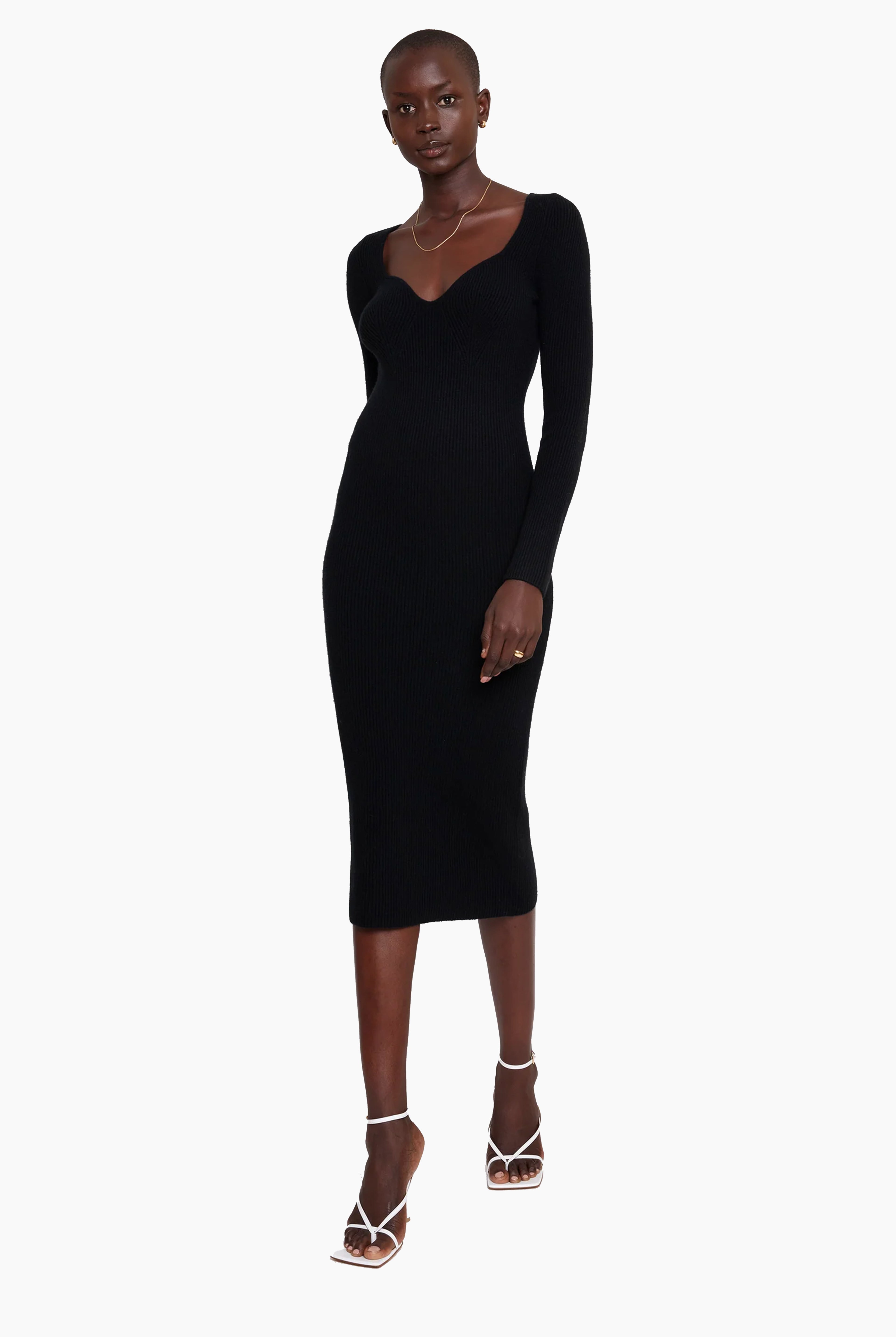 Aubree cashmere Dress - Black – front view