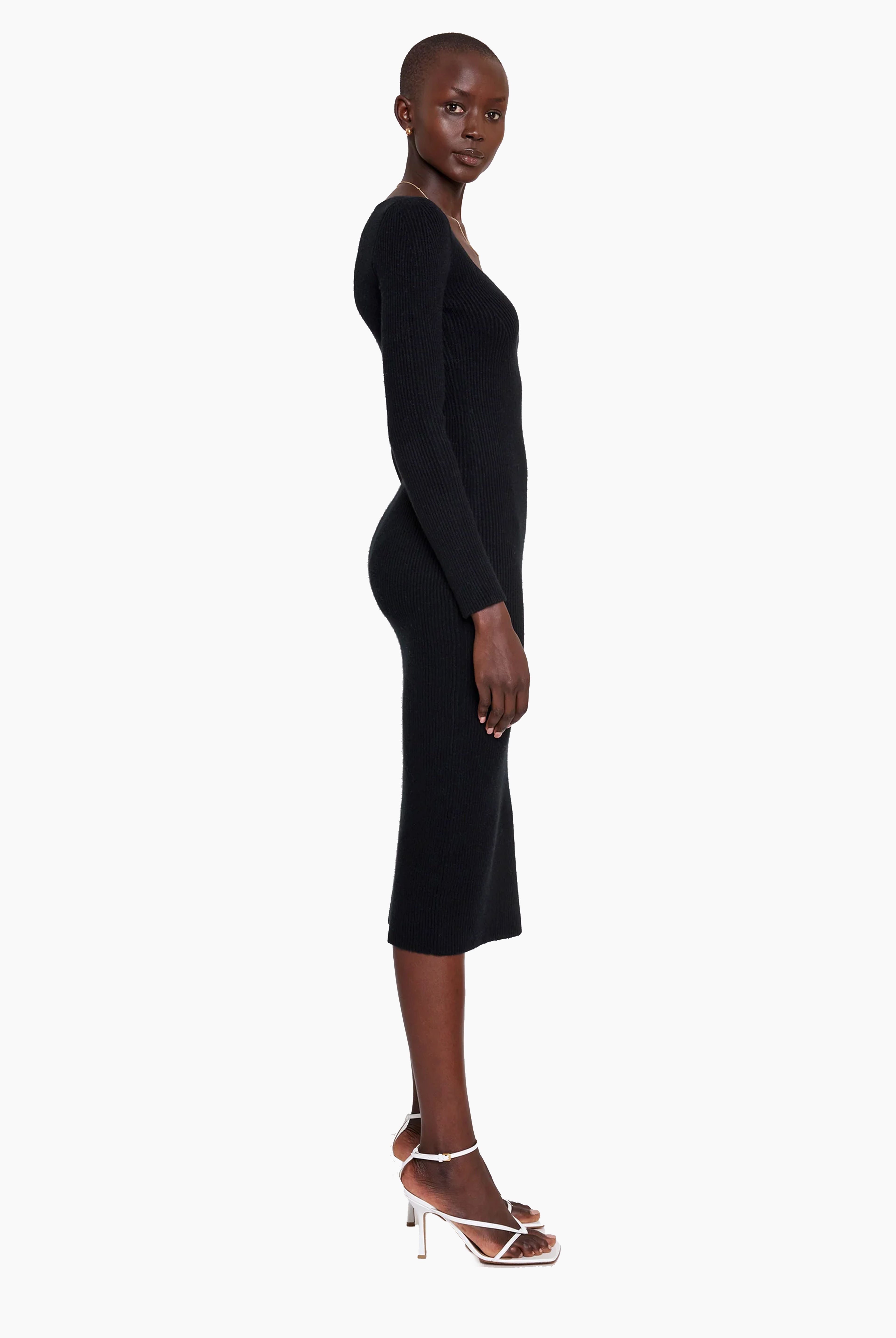 Aubree cashmere Dress - Black – side view