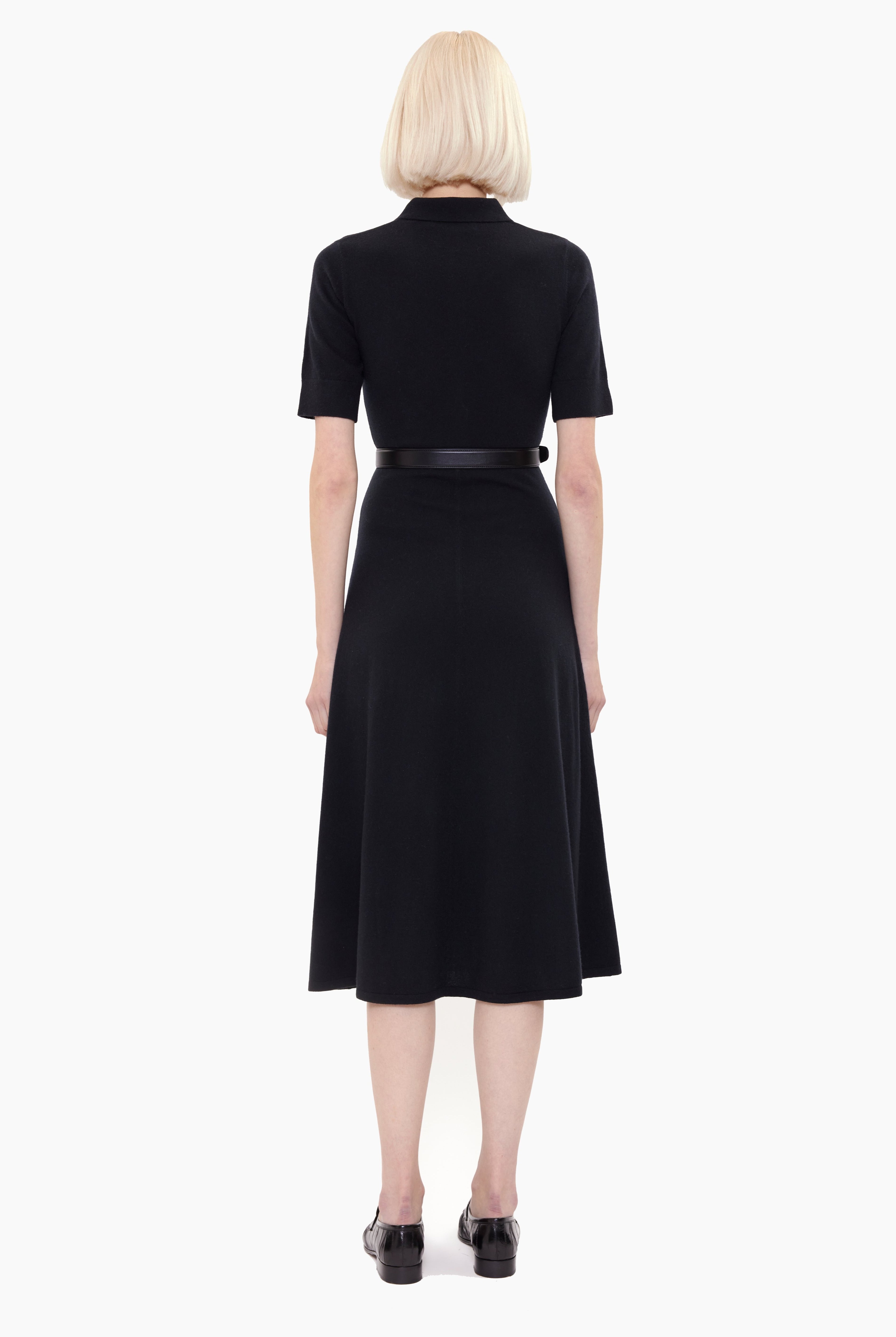 Paris cashmere Dress - Black – back view