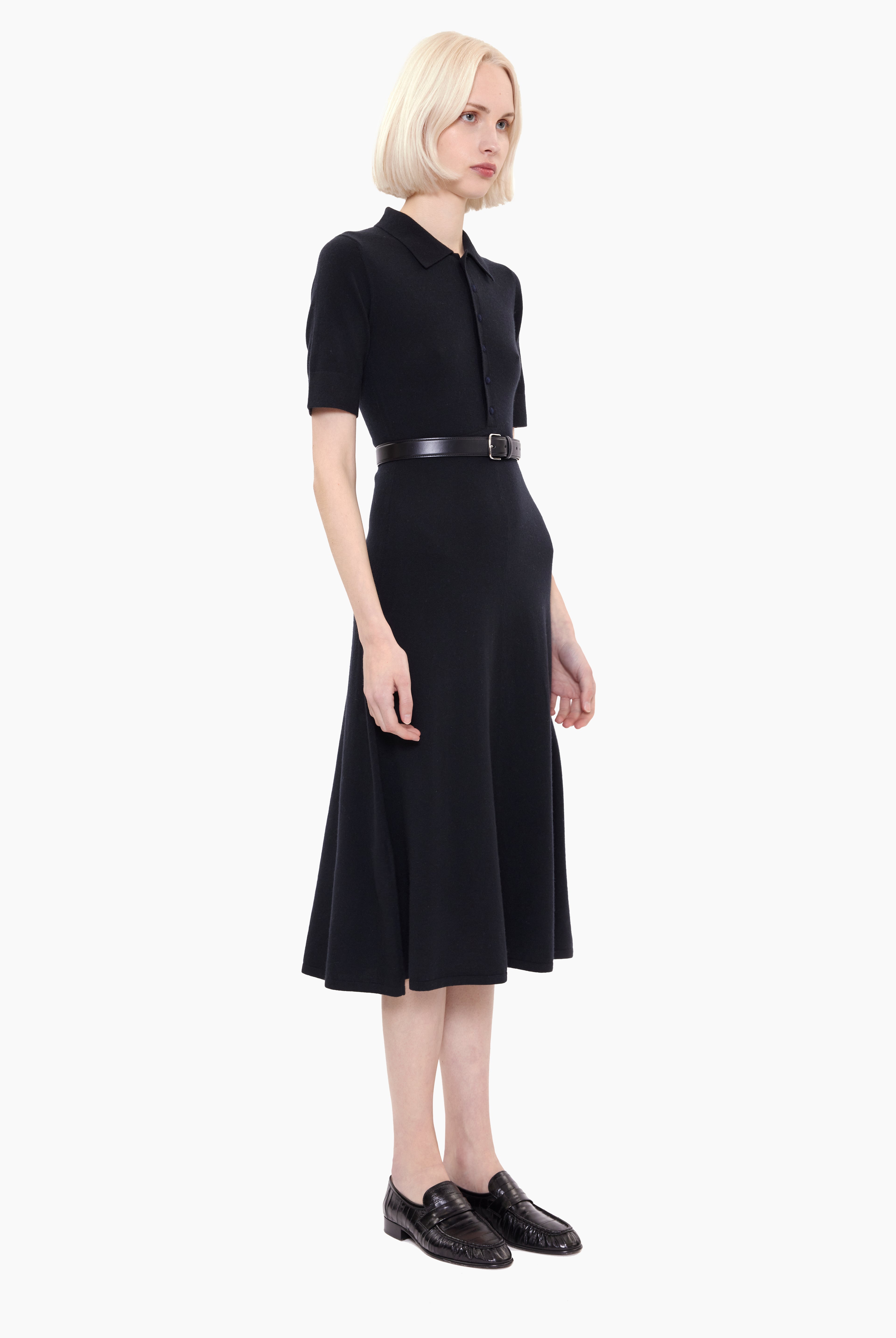 Paris cashmere Dress - Black – side view