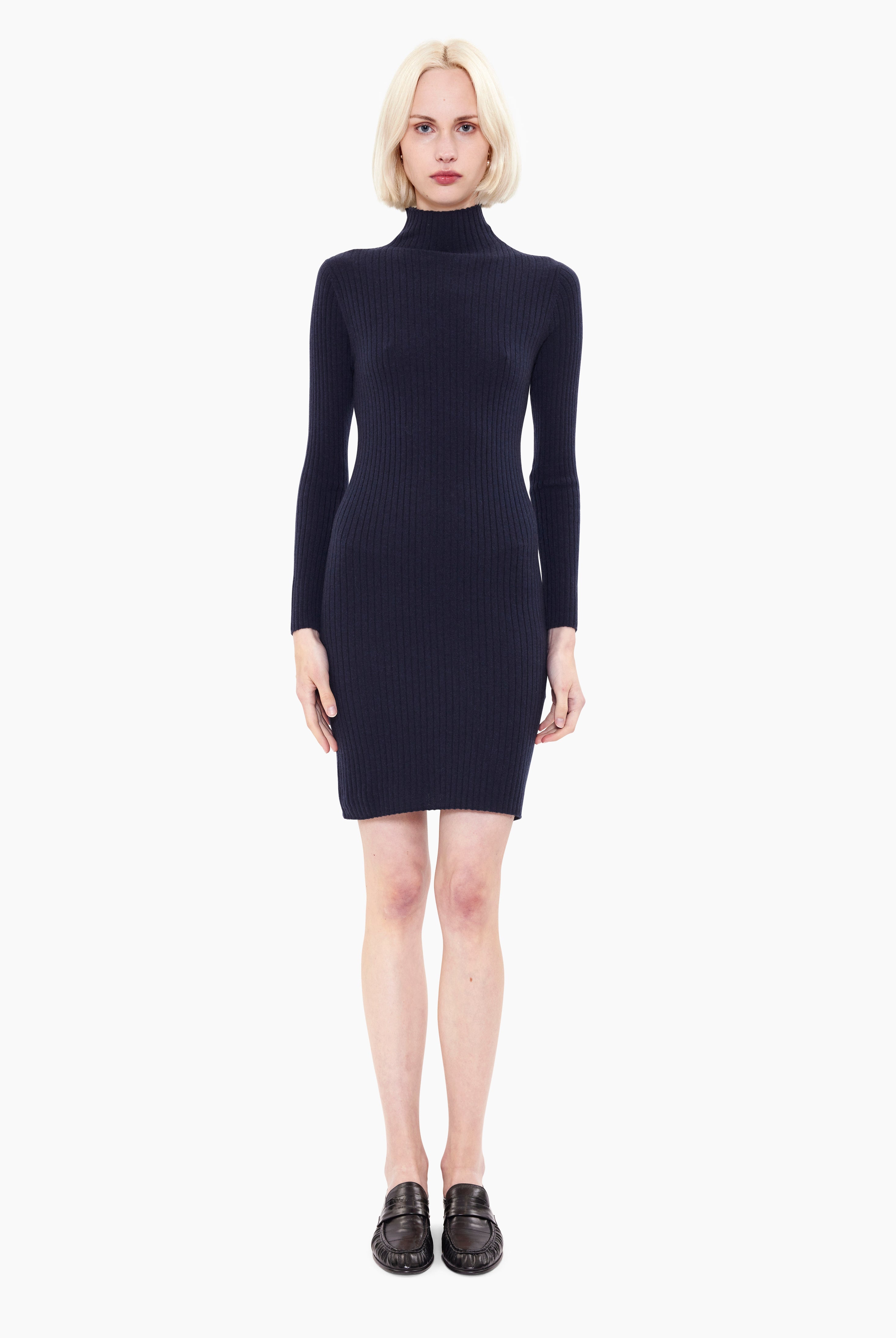 Maddie cashmere Dress - Navy – front view