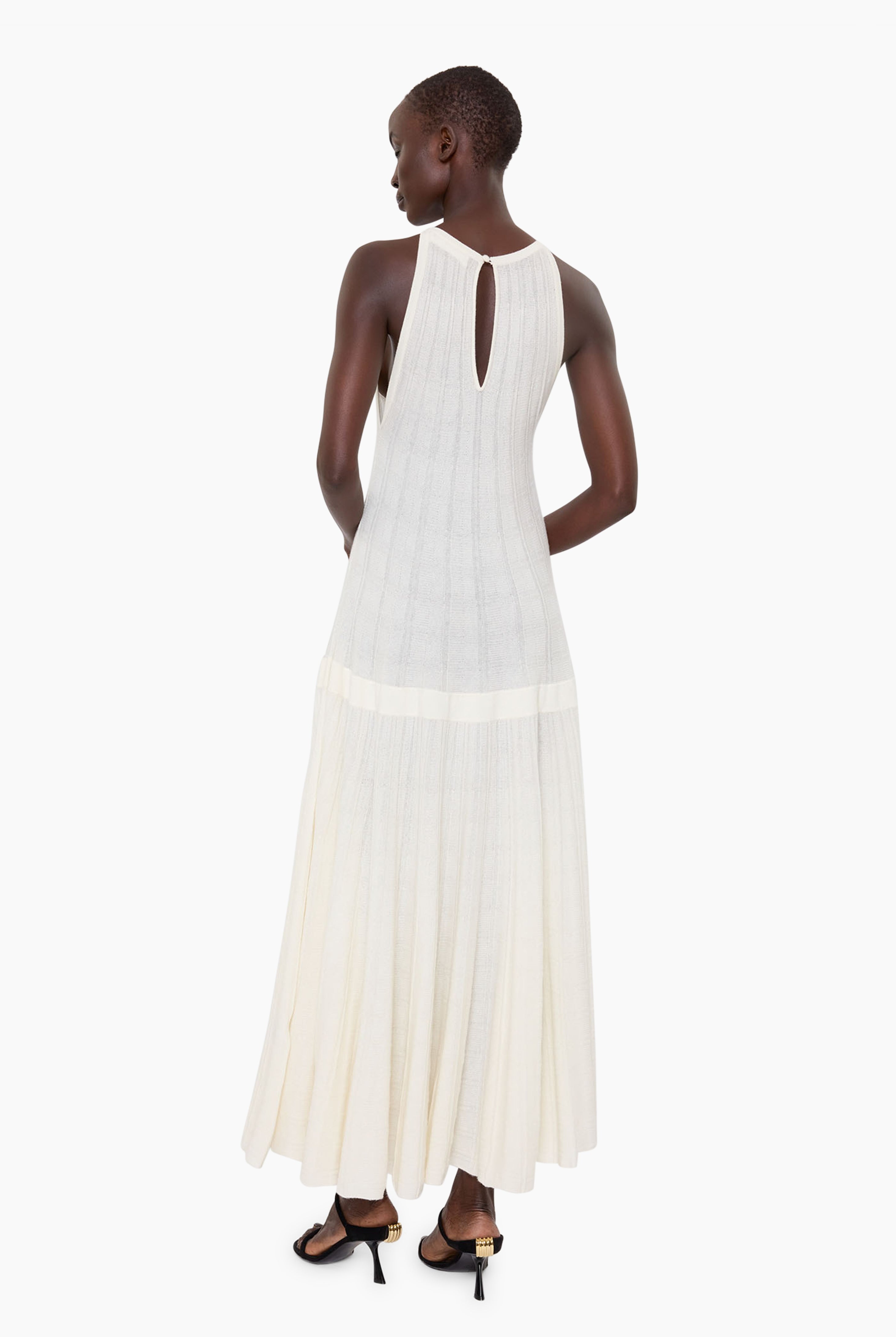Evangeline cashmere Dress - Ivory – back view