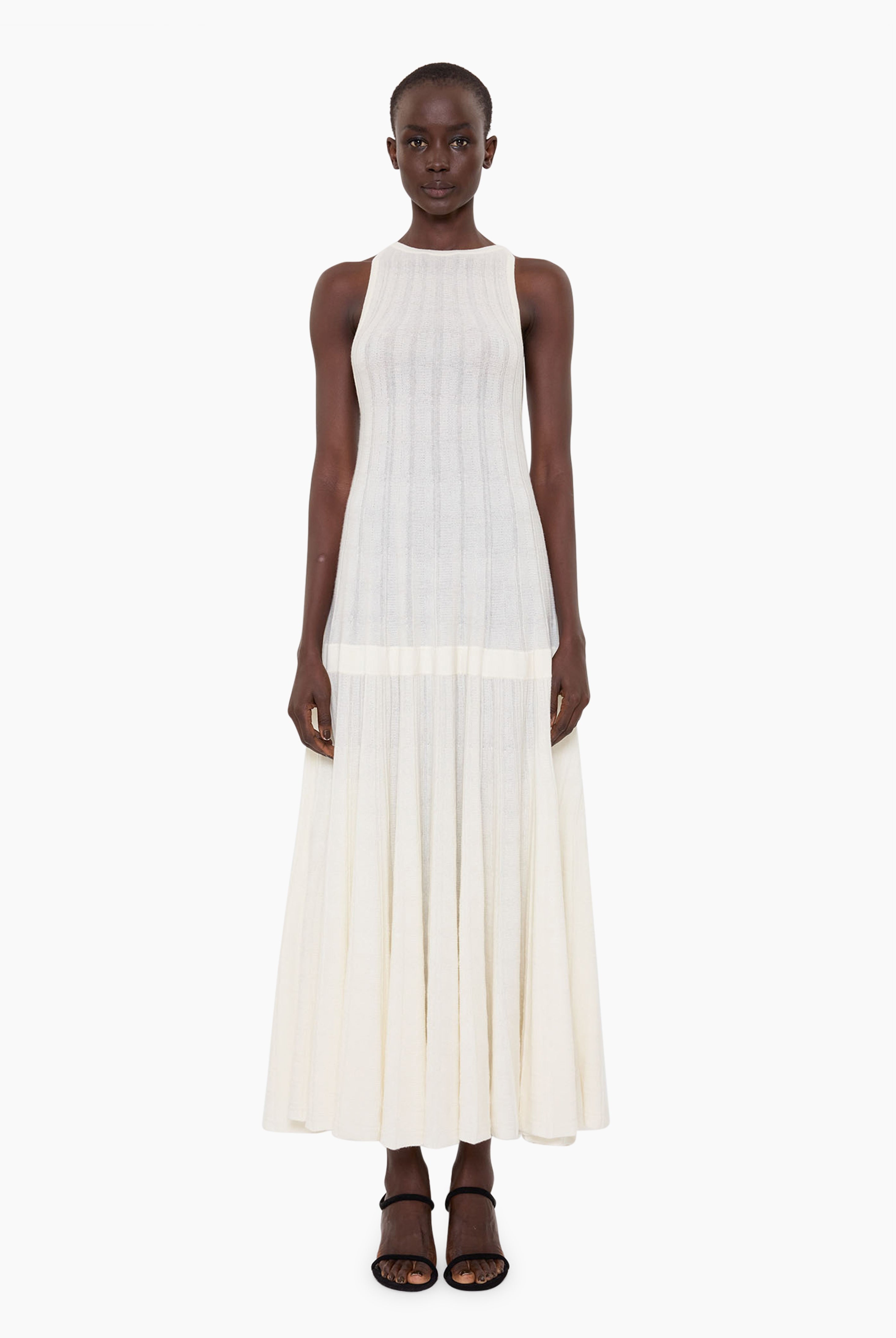 Evangeline cashmere Dress - Ivory – front view