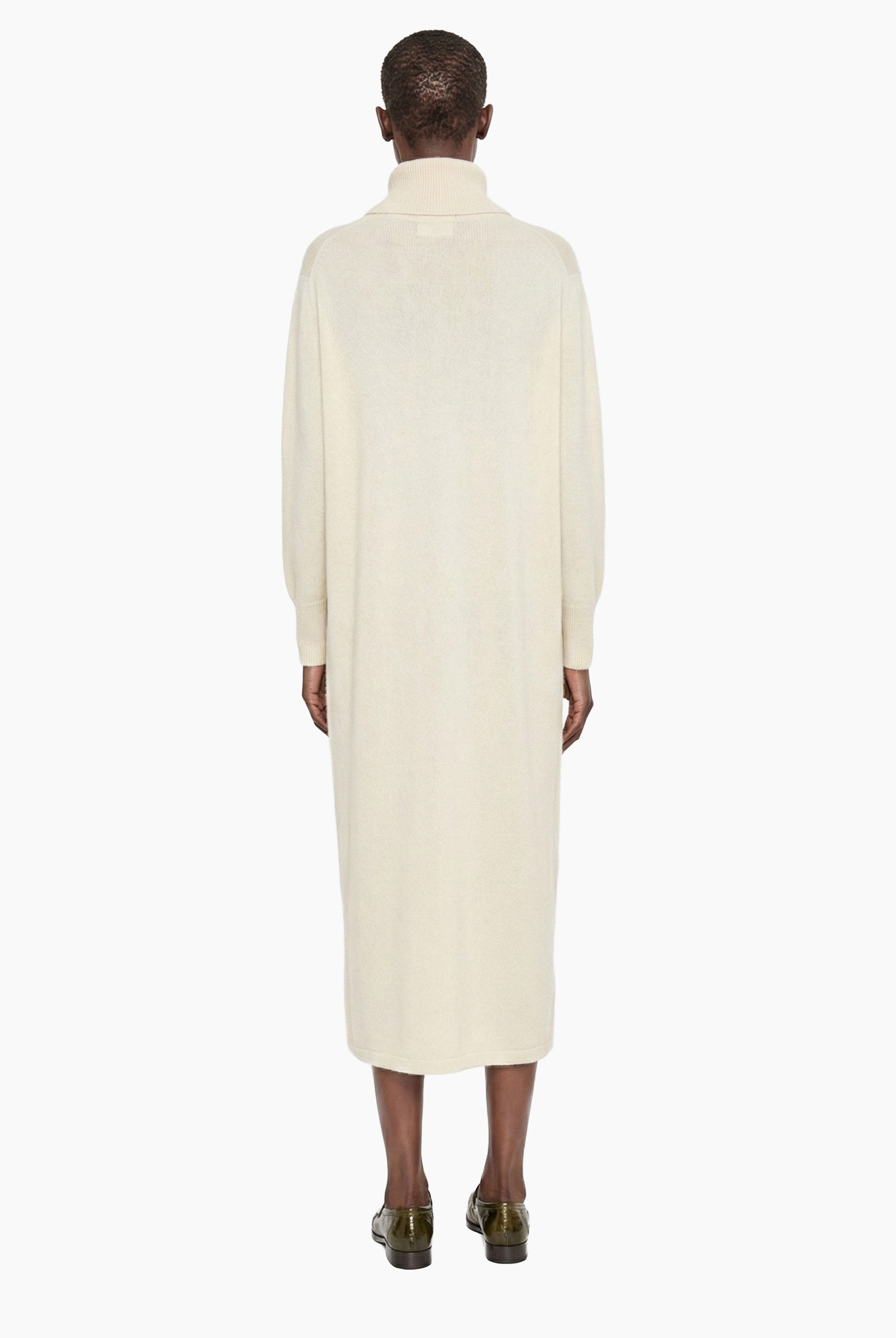 Elodie cashmere Dress - Ivory – back view