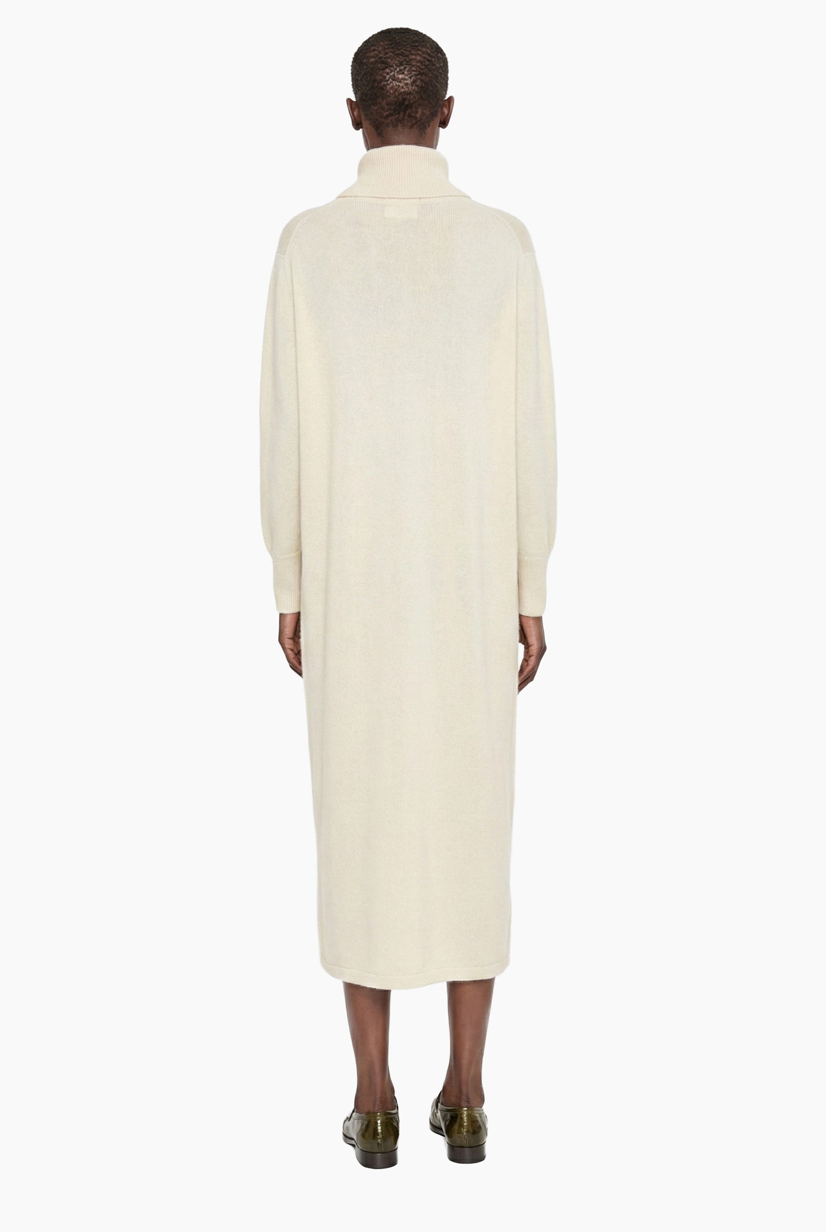 Elodie cashmere Dress - Ivory – back view
