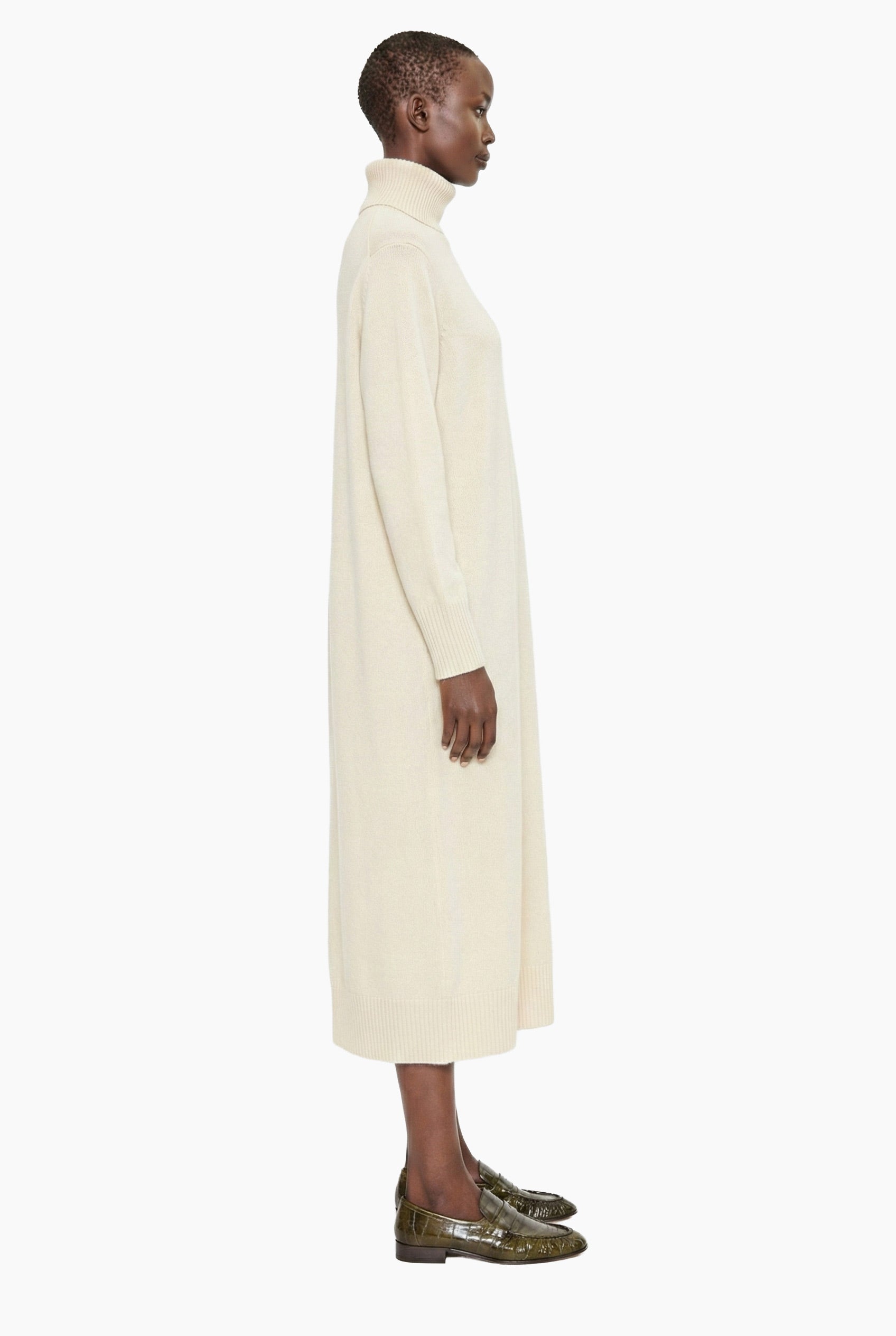 Elodie cashmere Dress - Ivory – side view