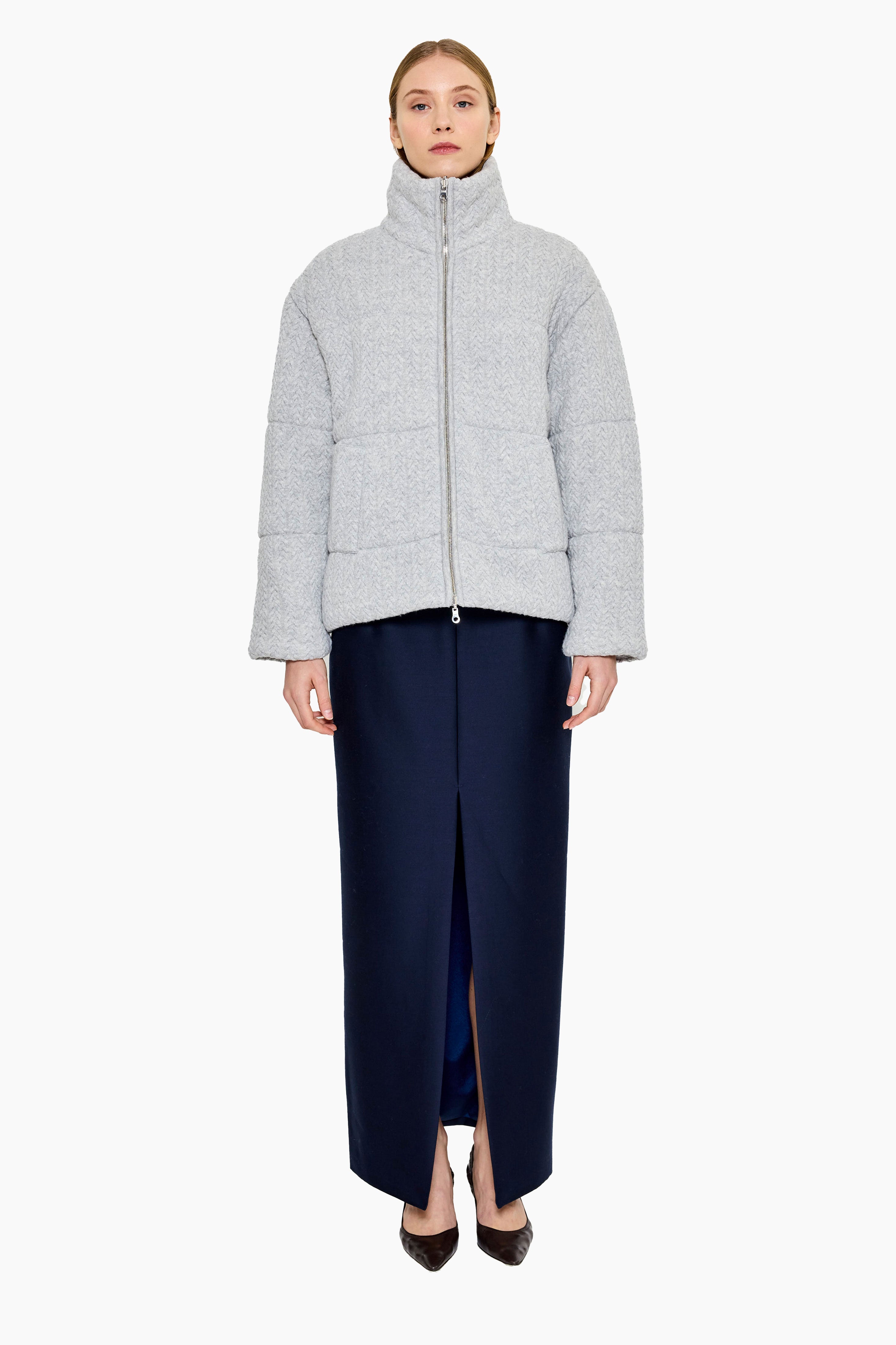 Richmond cashmere Jacket - Husky Grey – front view