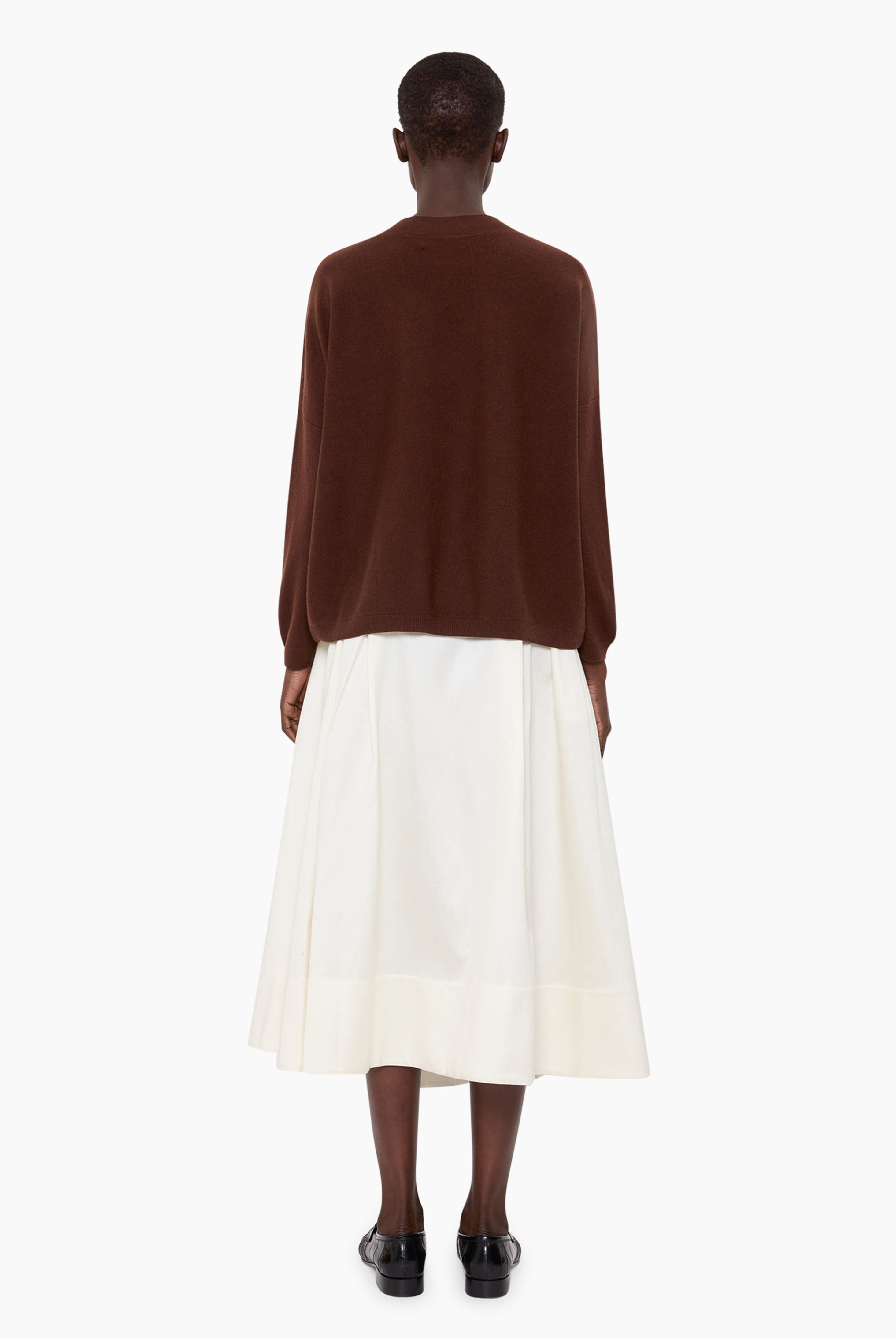 Bailey cashmere Sweater - Chocolate Brown – back view