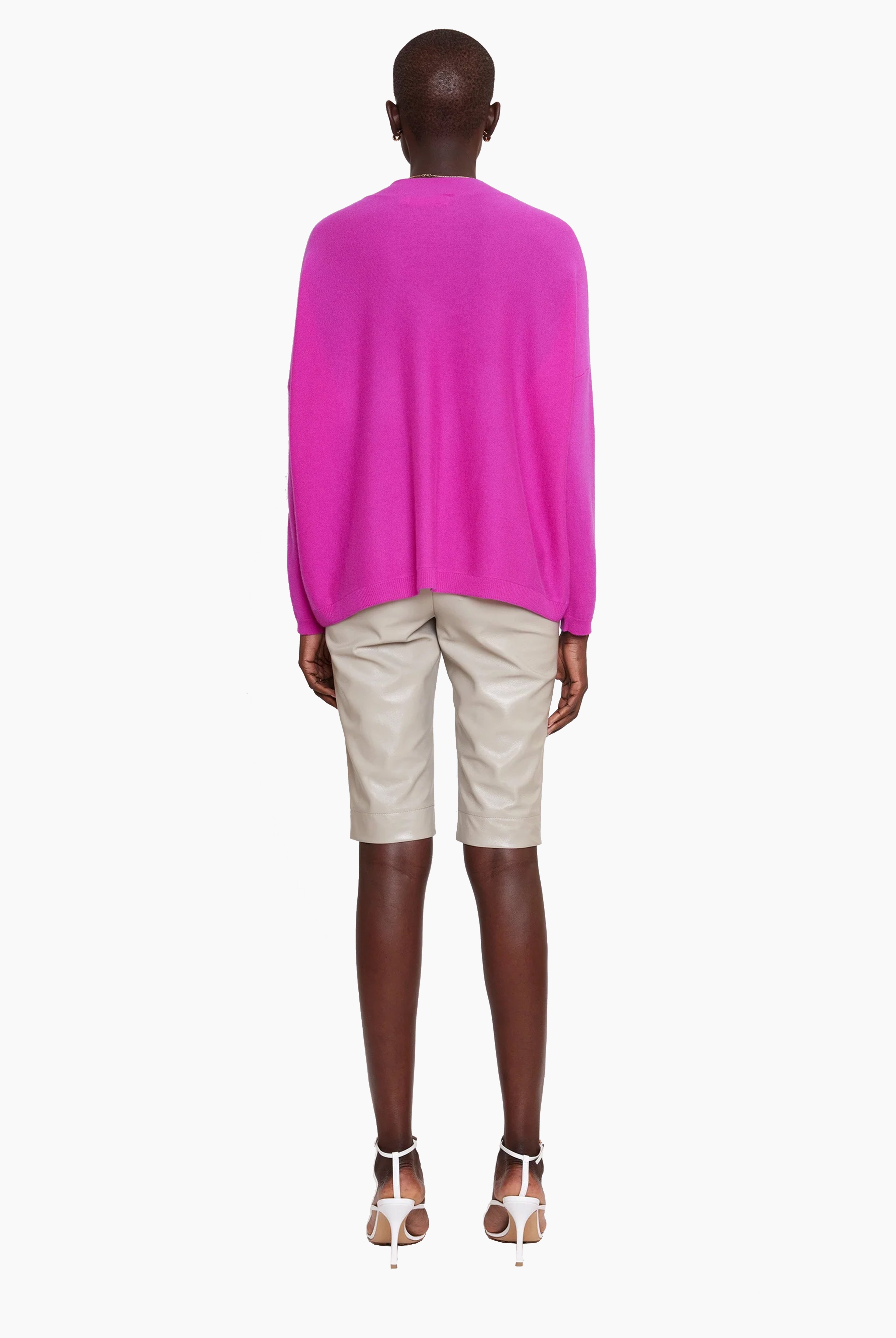 Bailey cashmere Sweater - Magenta – back view