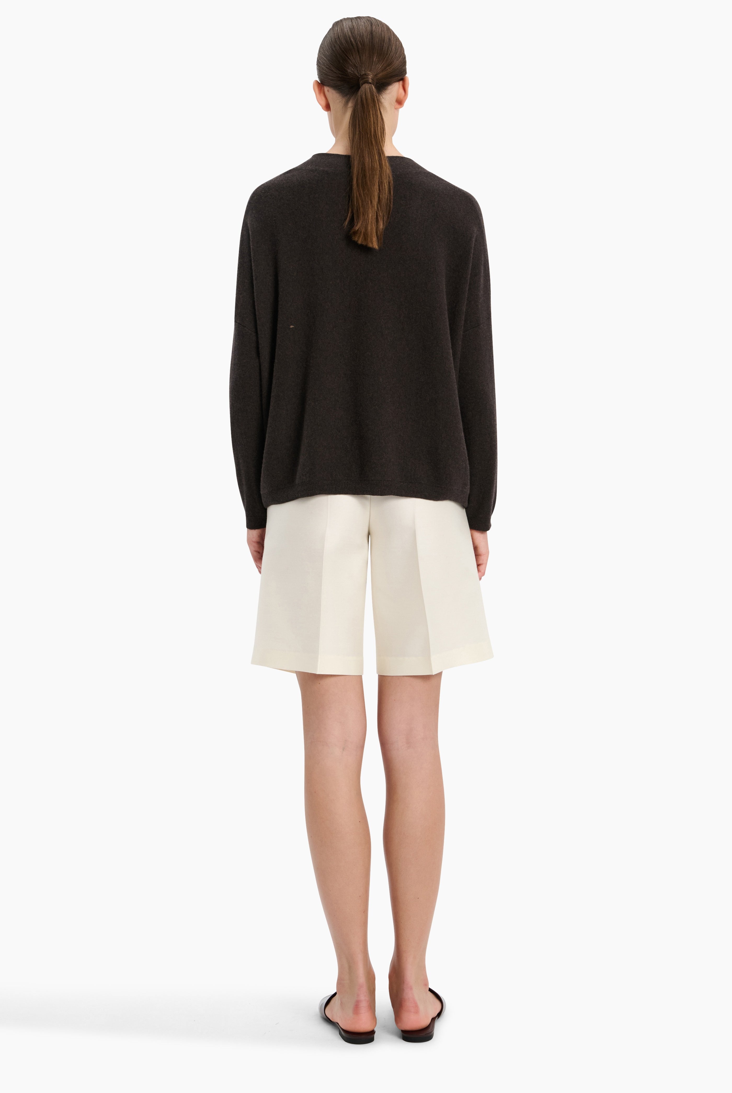 Bailey cashmere Sweater - Mocha Marl – back view