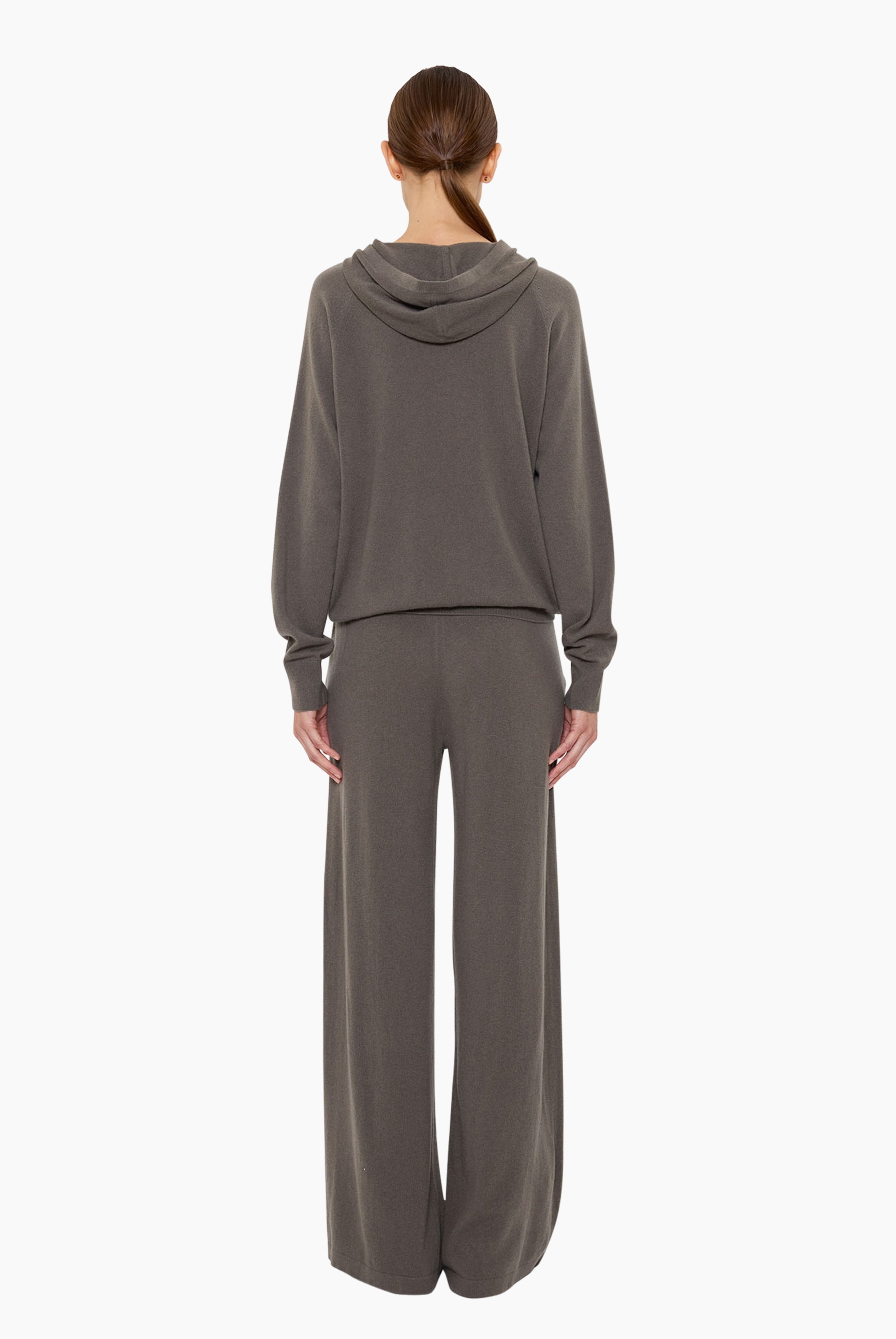 Bomore cashmere Trousers - Evergreen Fog – back view