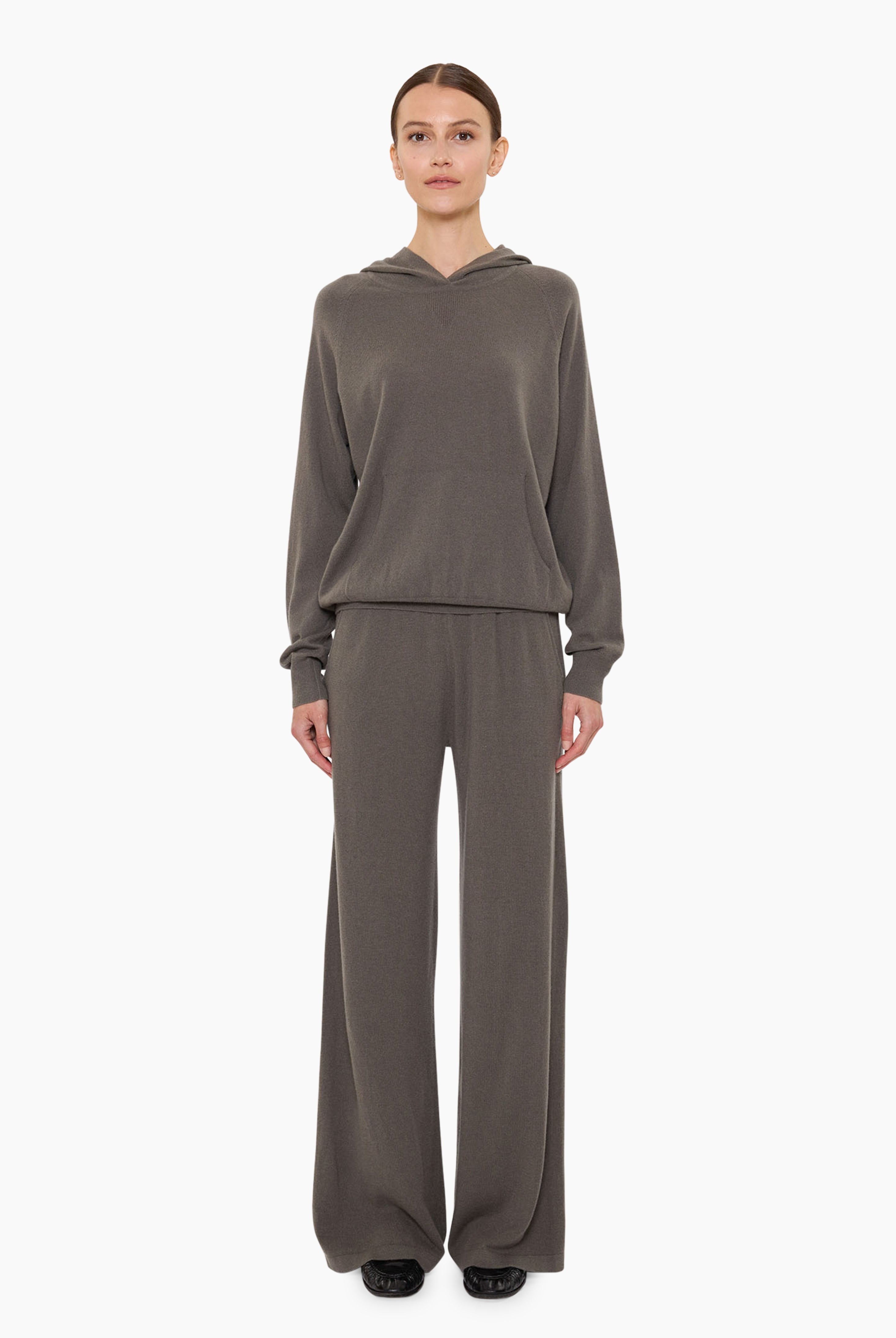 Bomore cashmere Trousers - Evergreen Fog – front view