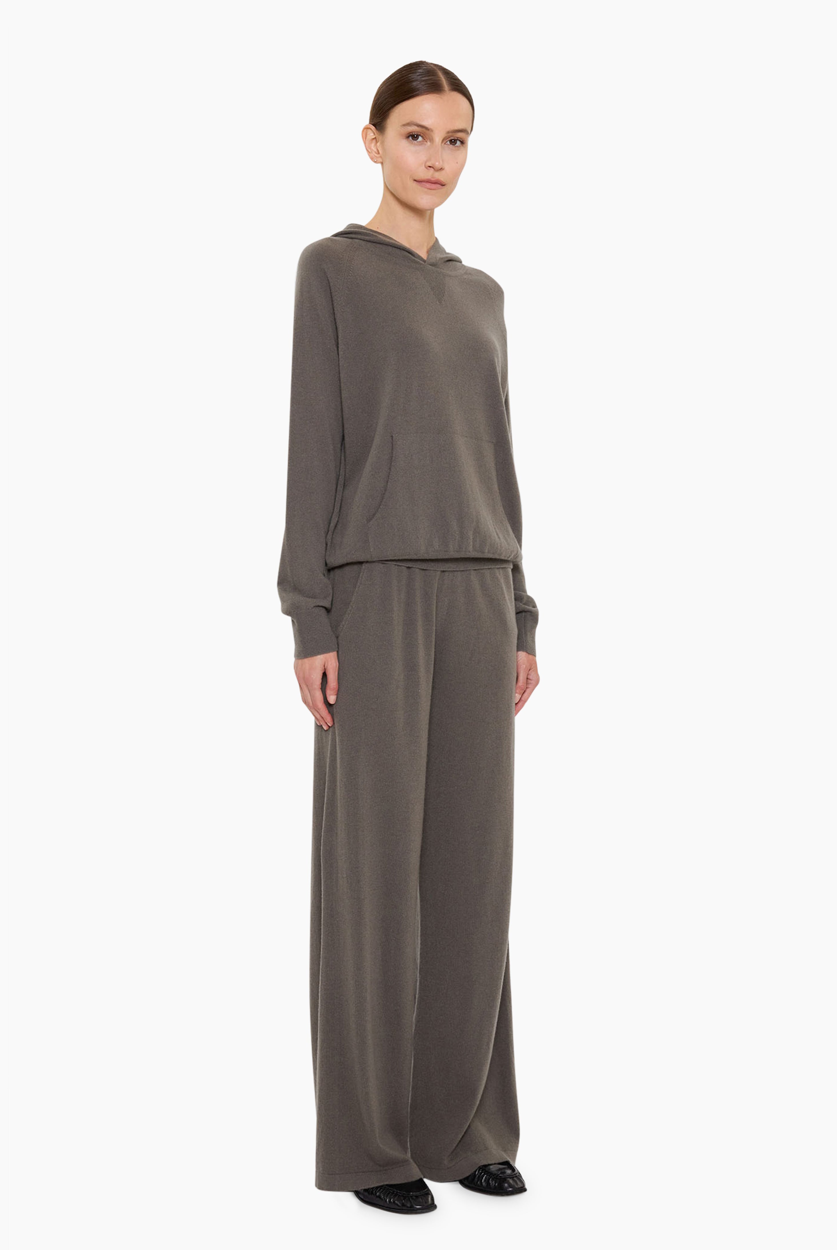 Bomore cashmere Trousers - Evergreen Fog – side view