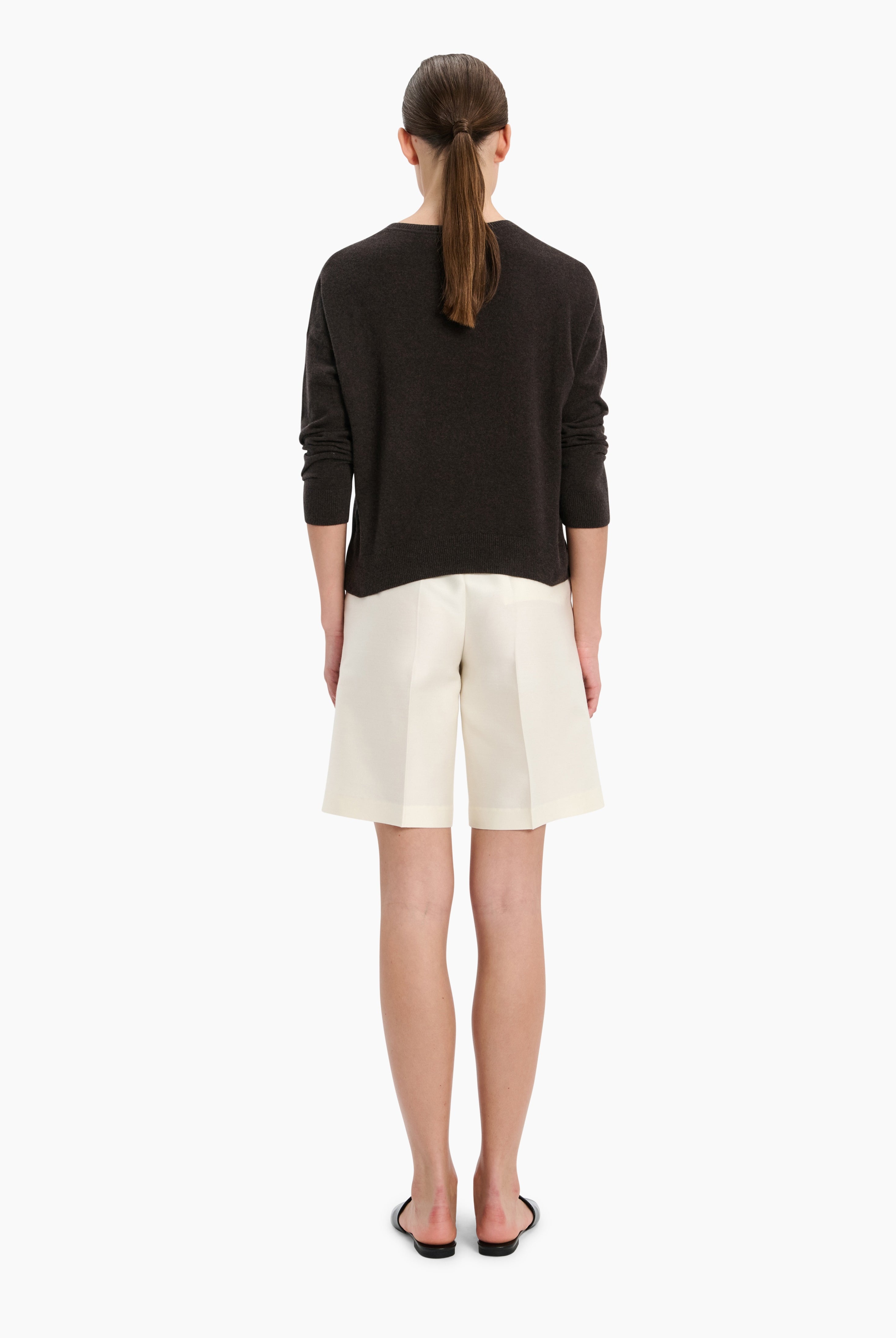 Annie cashmere Sweater - Mocha Marl – back view