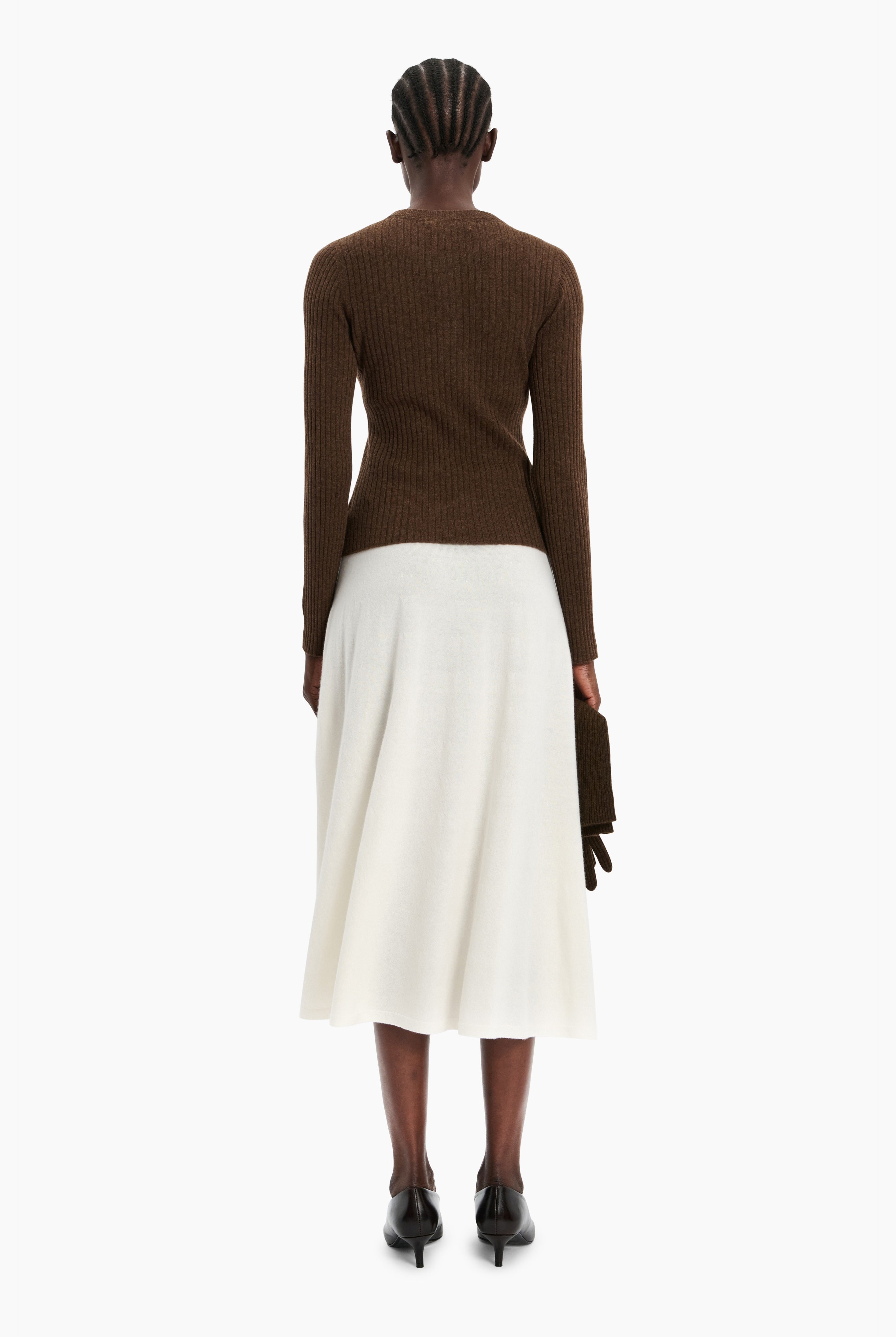 New Noa cashmere Sweater - Brown Chocolate Marl – back view