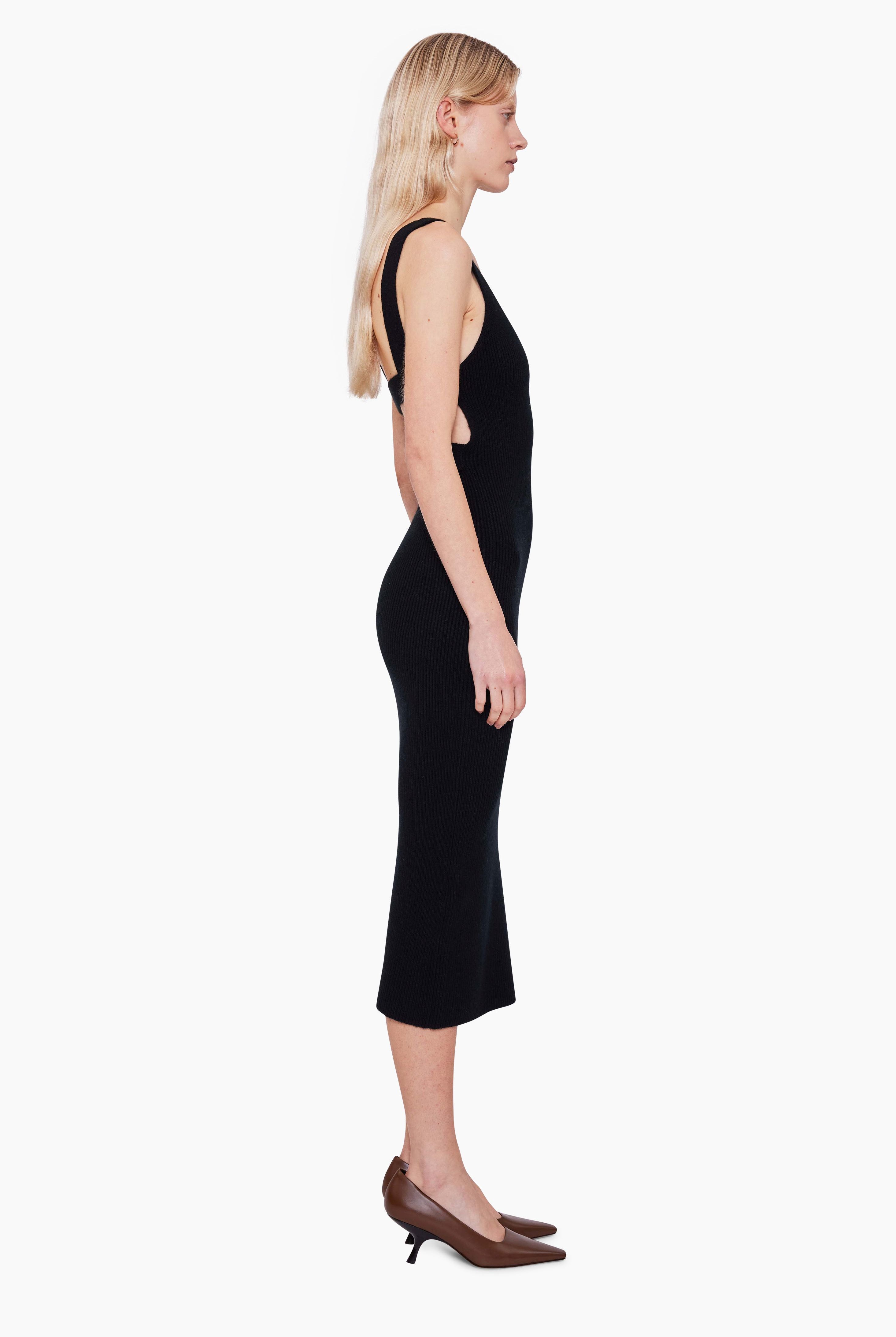 Liberty cashmere Dress - Black – side view