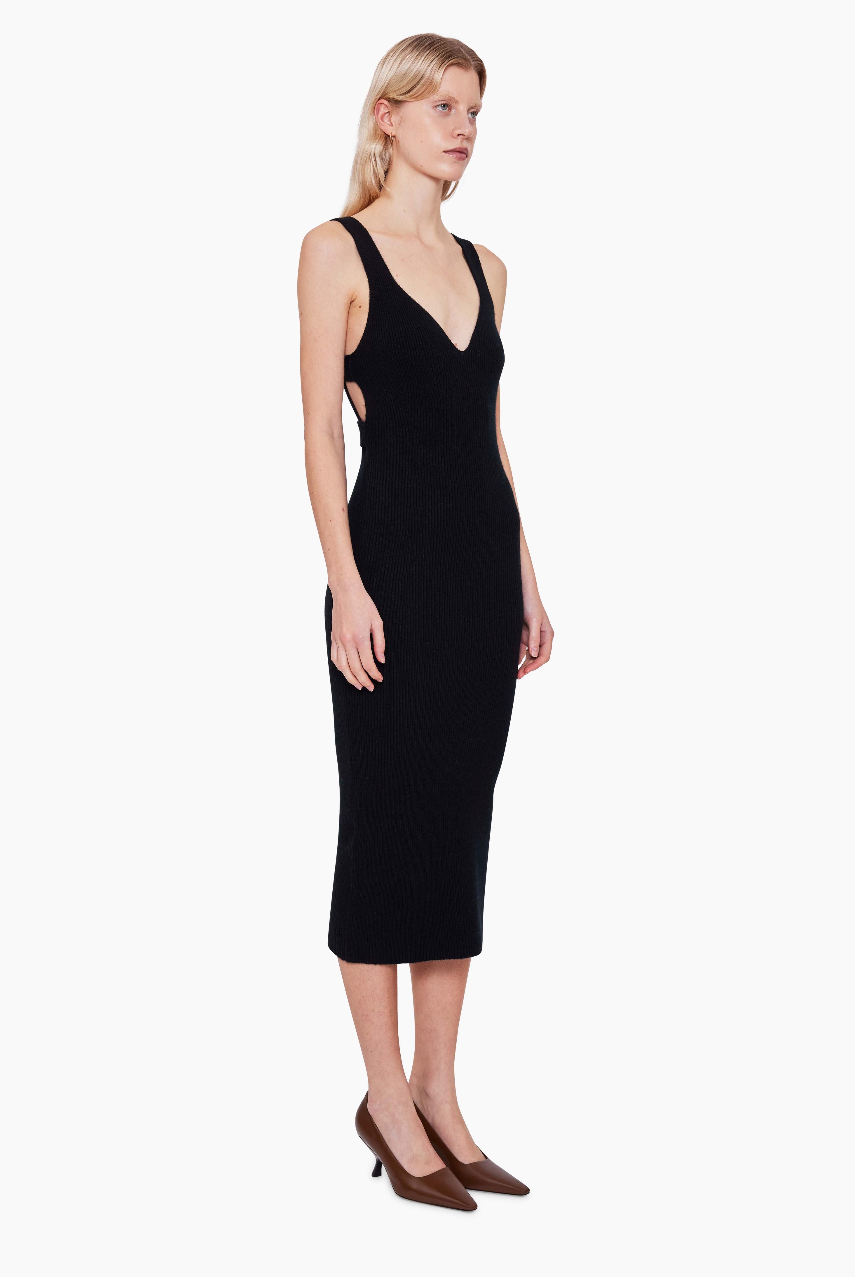 Liberty cashmere Dress - Black – side view
