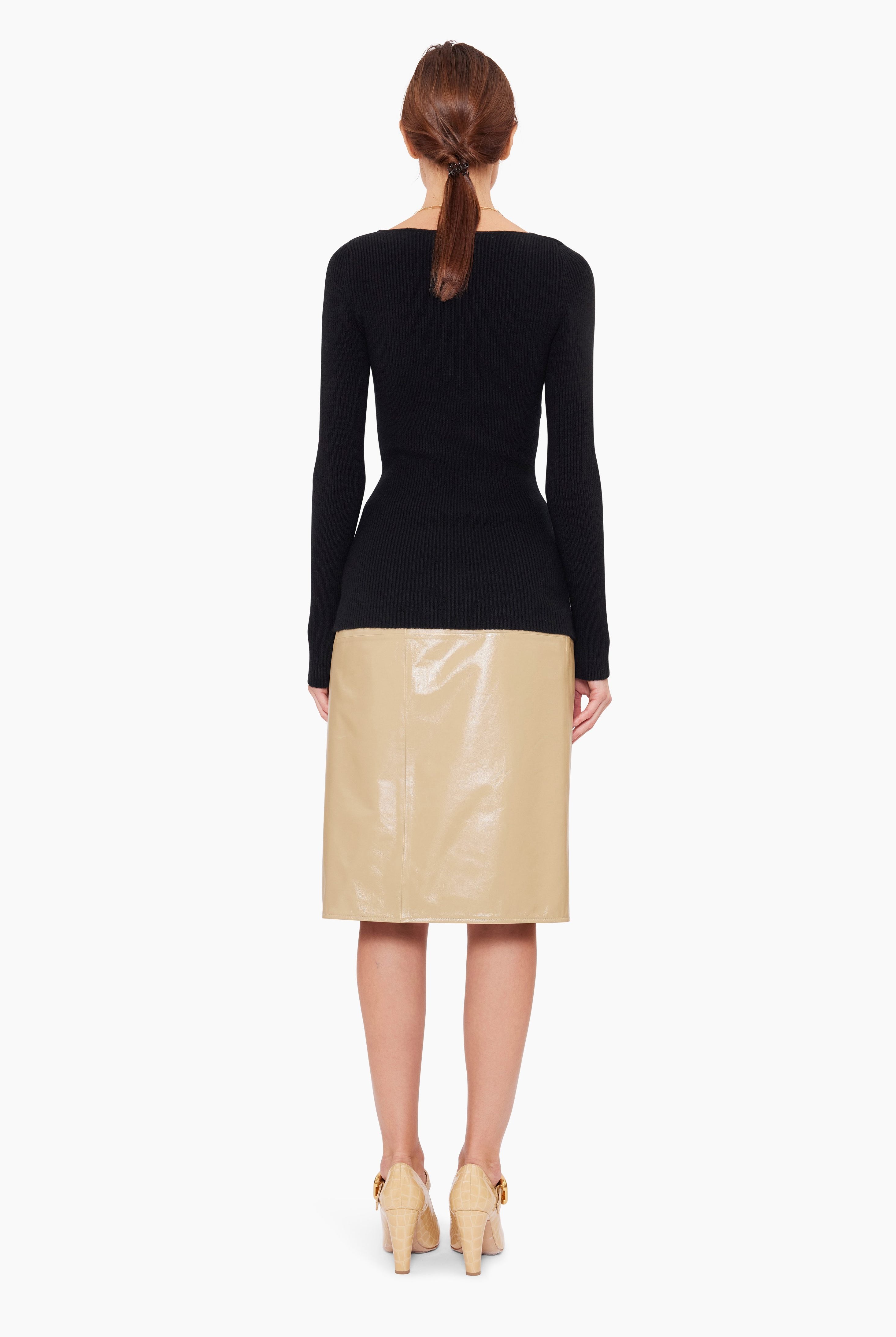 Amirah cashmere Sweater - Black – back view