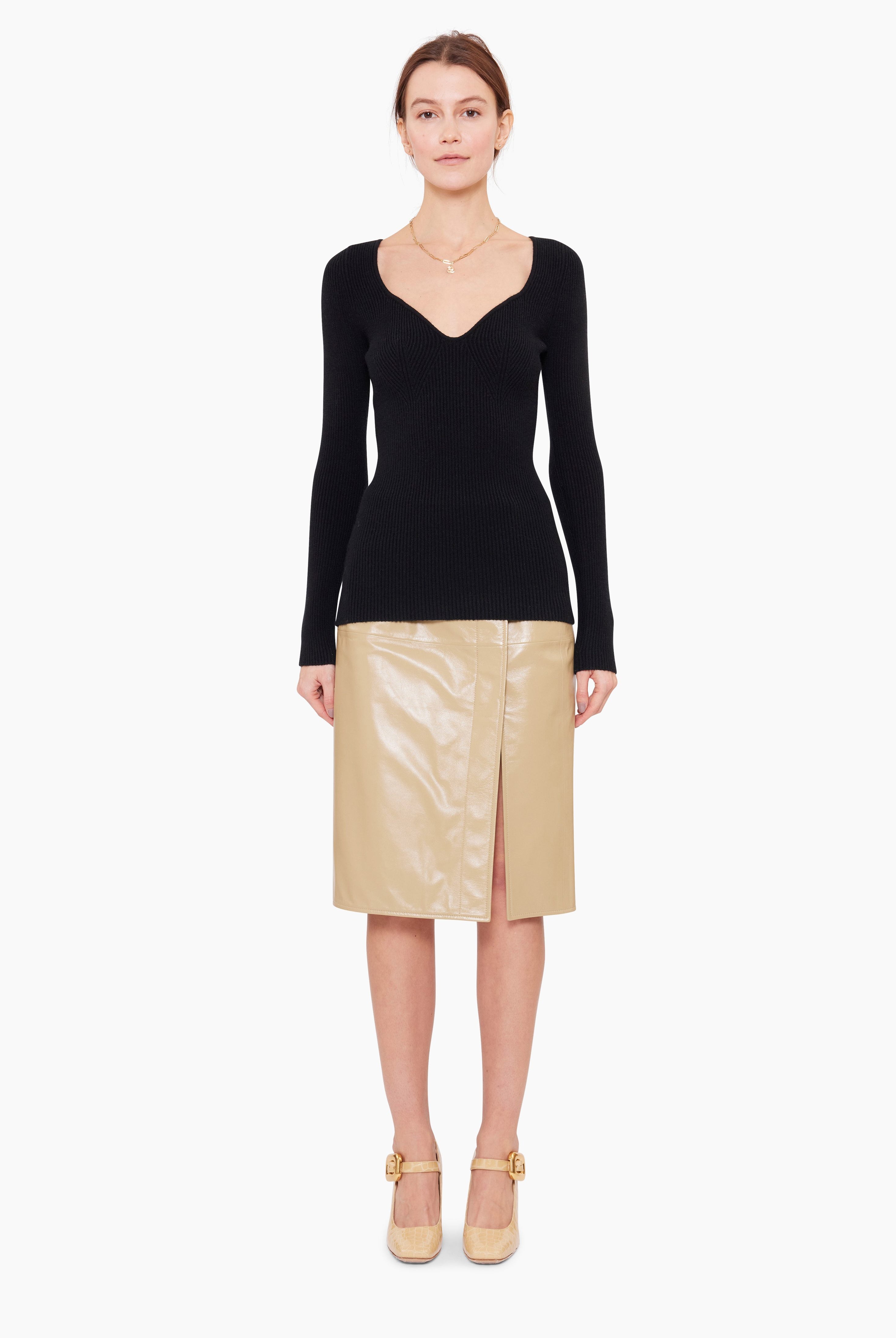 Amirah cashmere Sweater - Black – front view