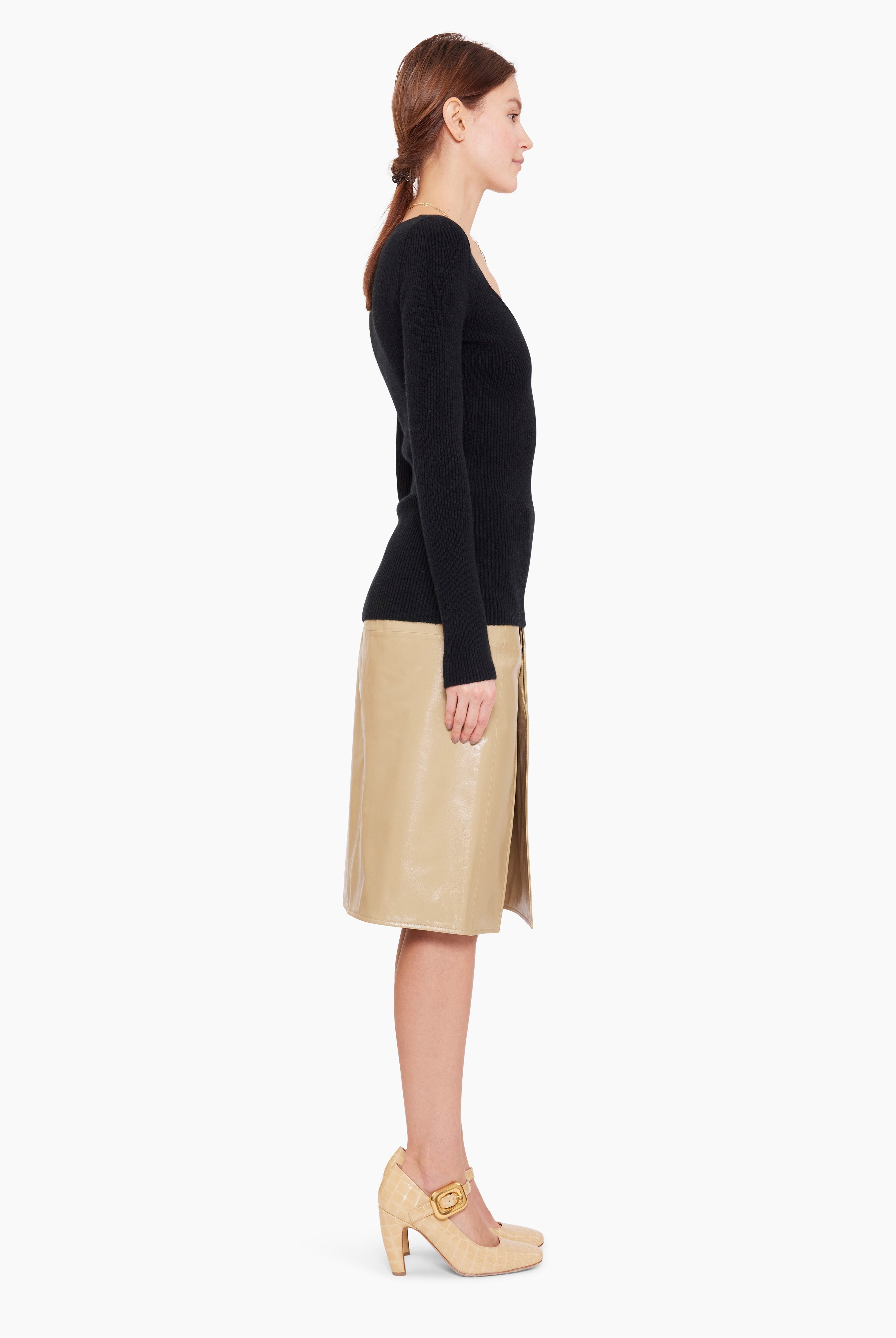 Amirah cashmere Sweater - Black – side view