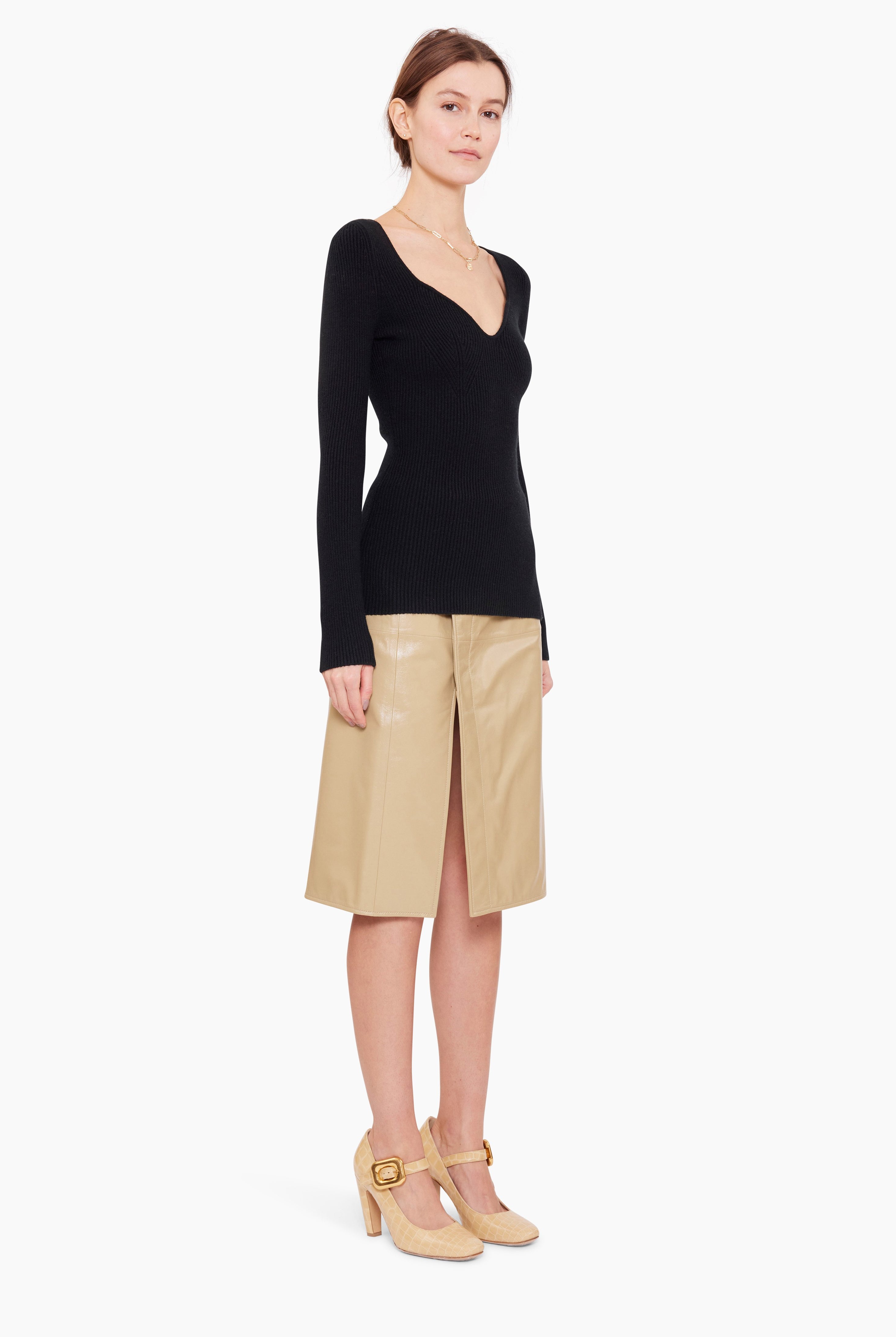 Amirah cashmere Sweater - Black – side view