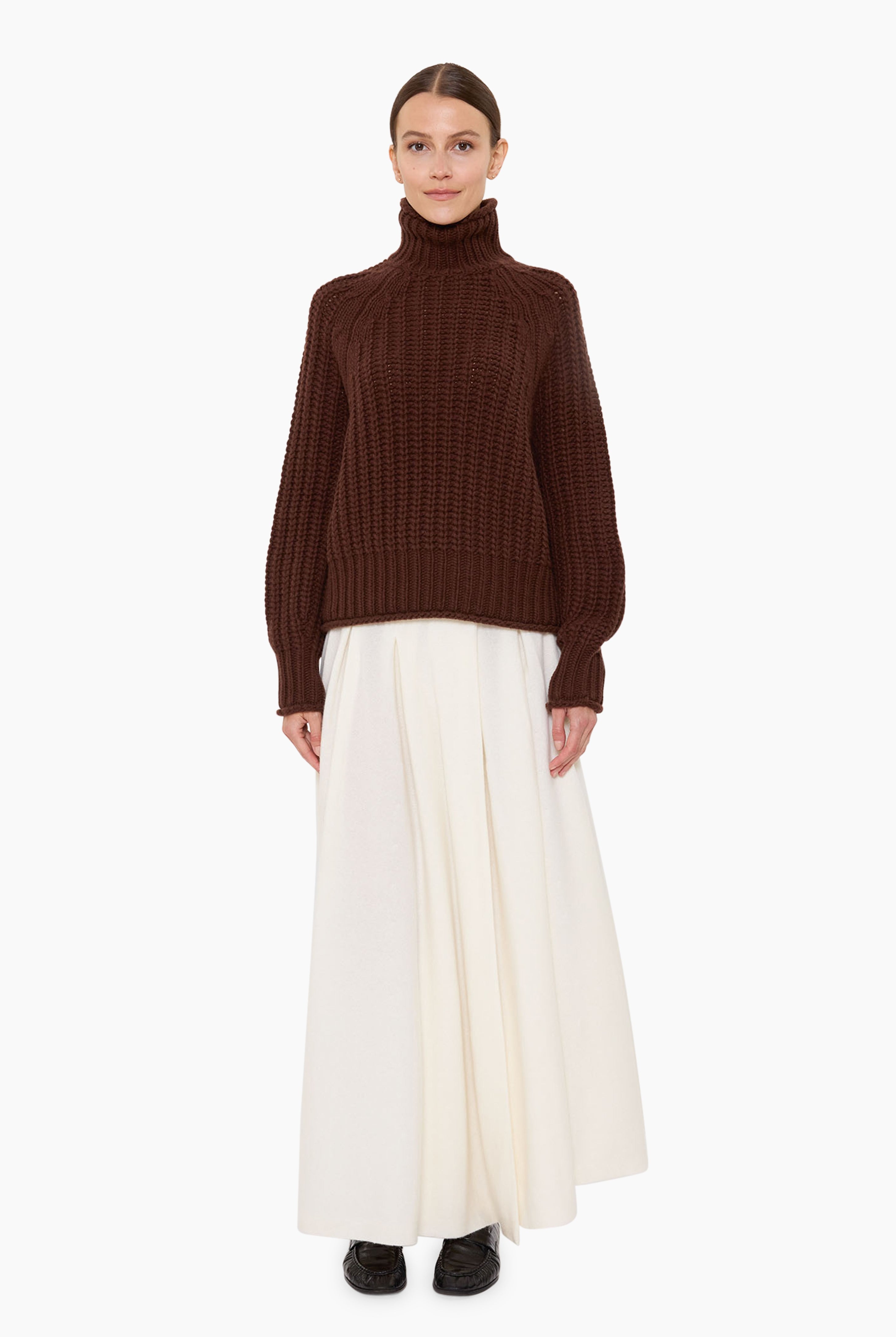 Ellis cashmere Sweater - Chocolate Brown – front view