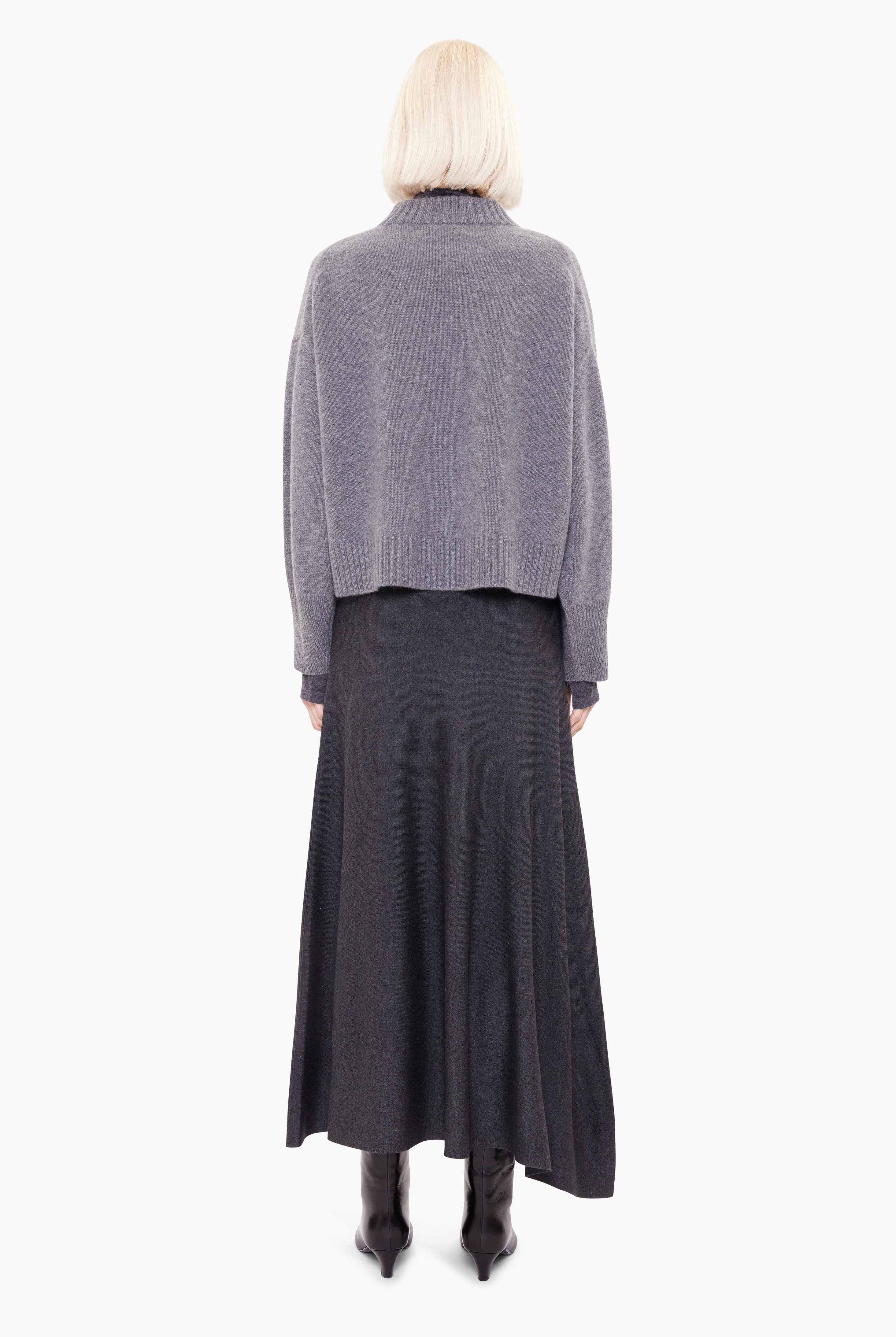 Rozzie cashmere Sweater - Granite Marl – back view