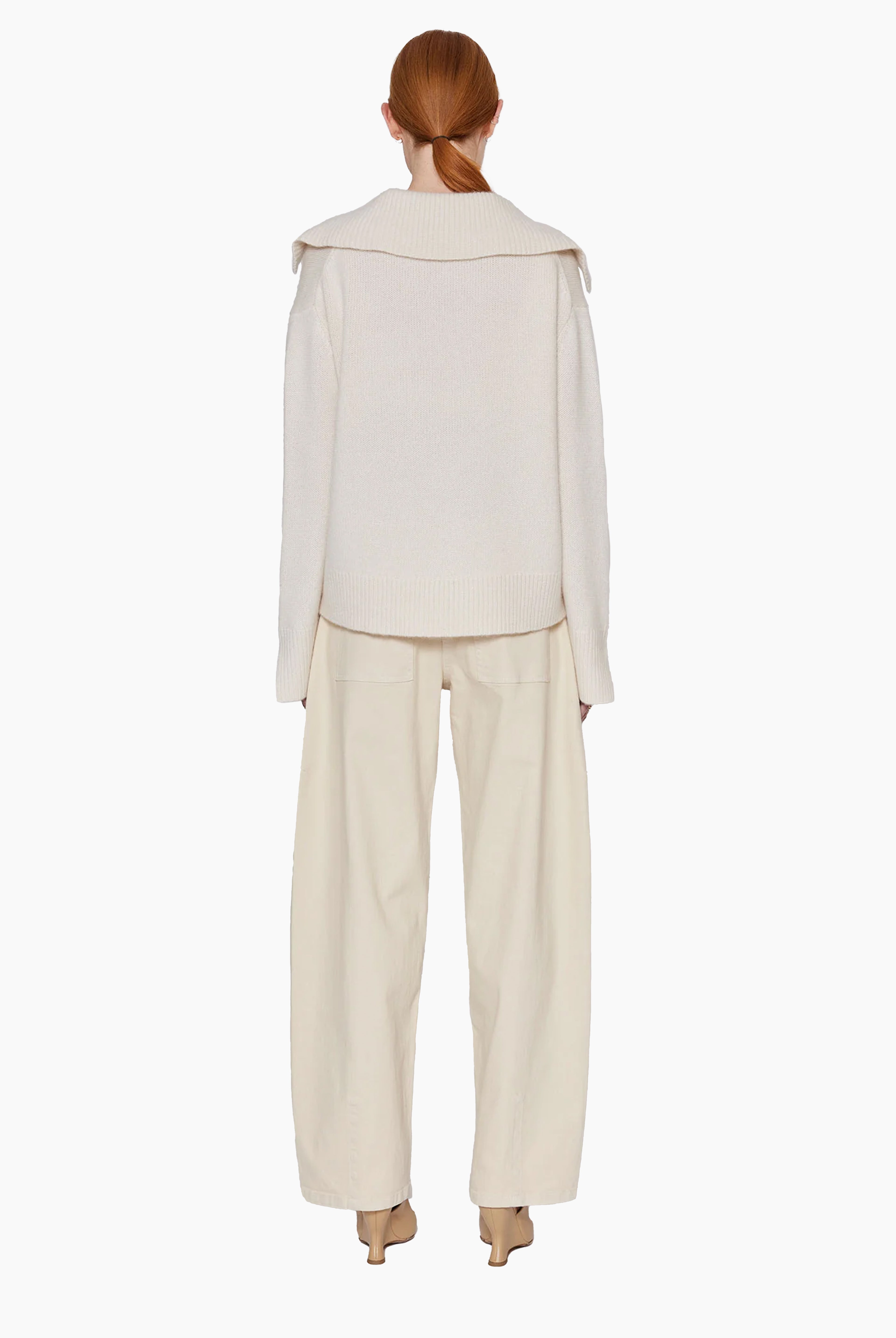 Cortina cashmere Sweater - Ivory – back view