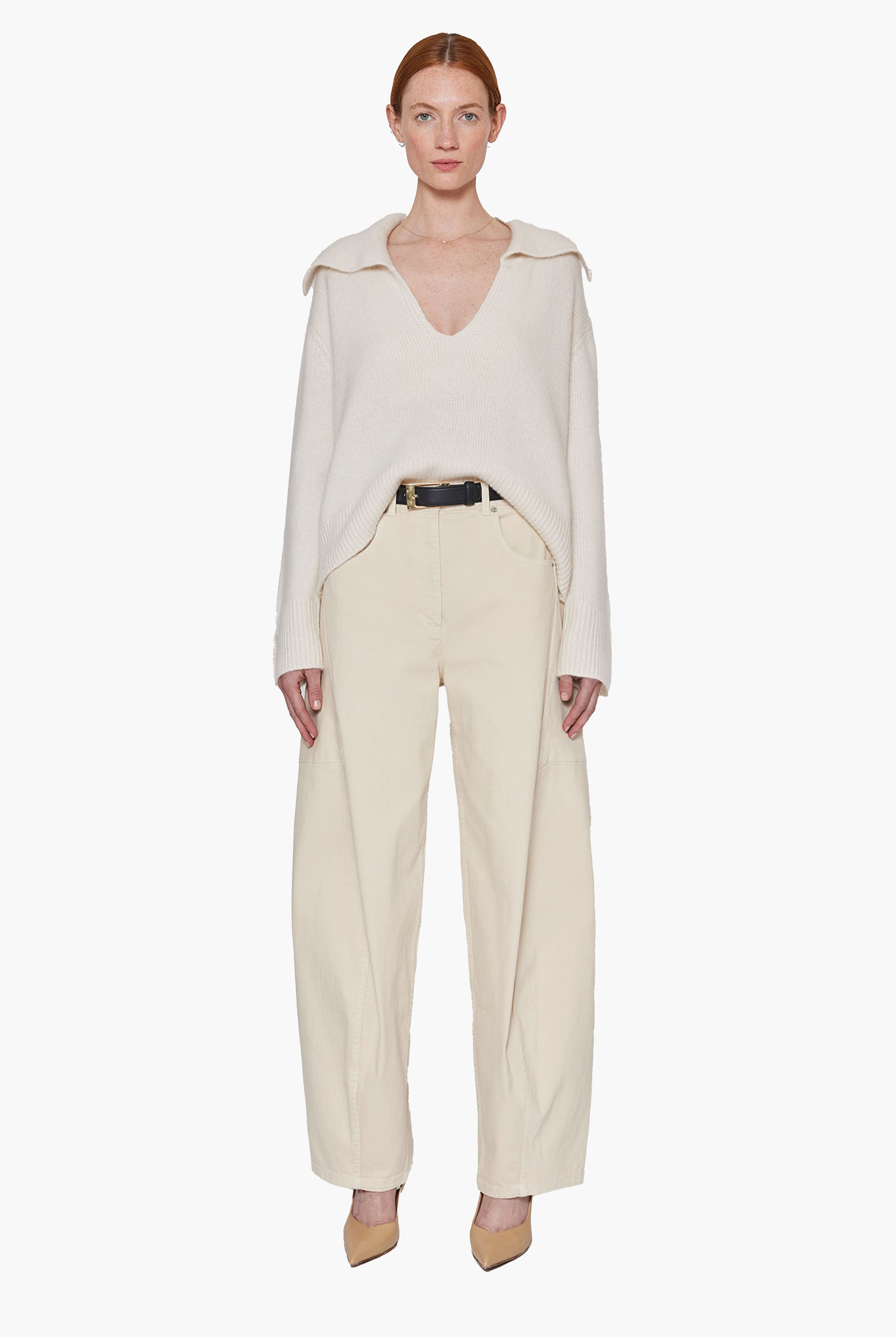 Cortina cashmere Sweater - Ivory – front view