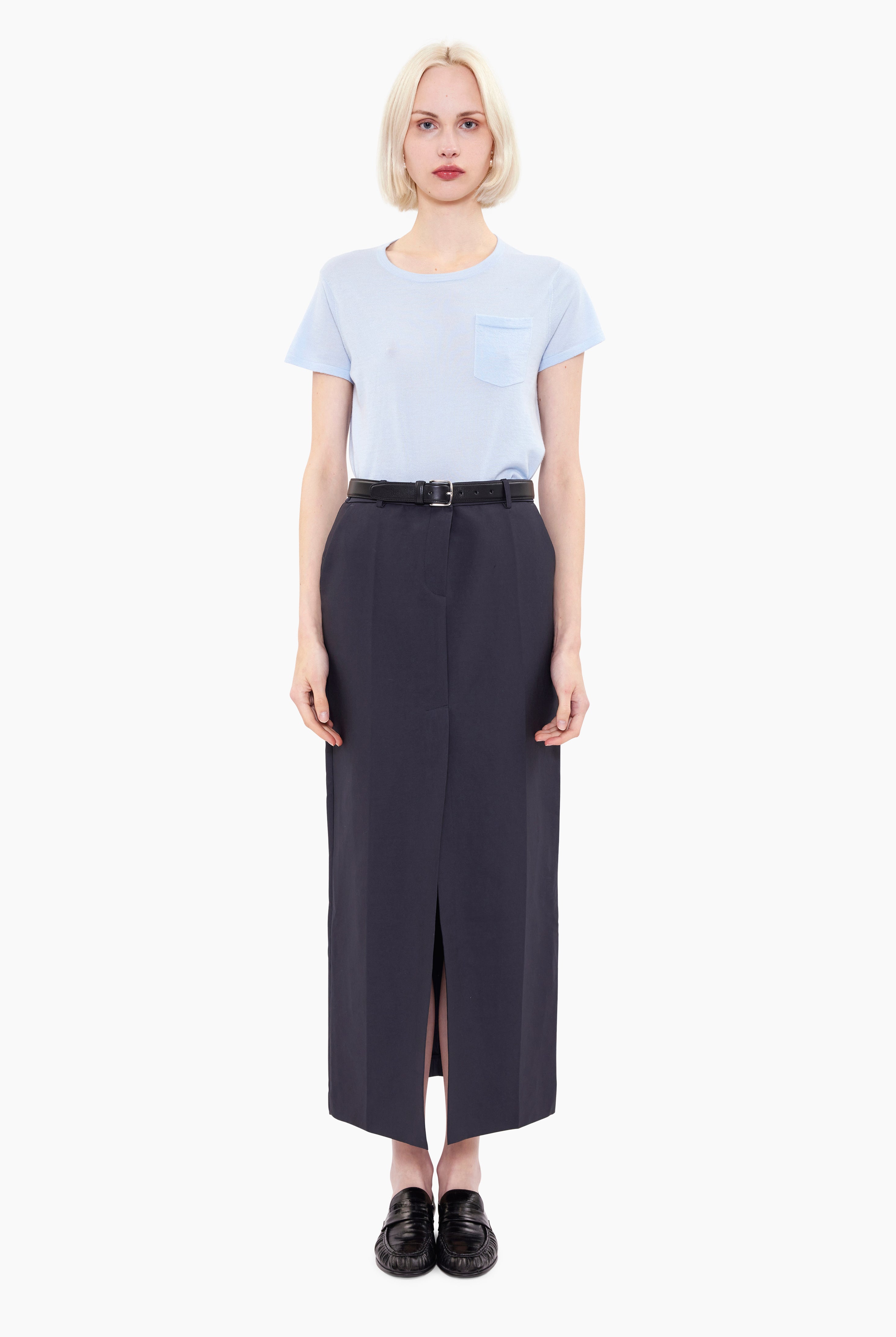 Shia T-cashmere Shirt - Sky Blue – front view