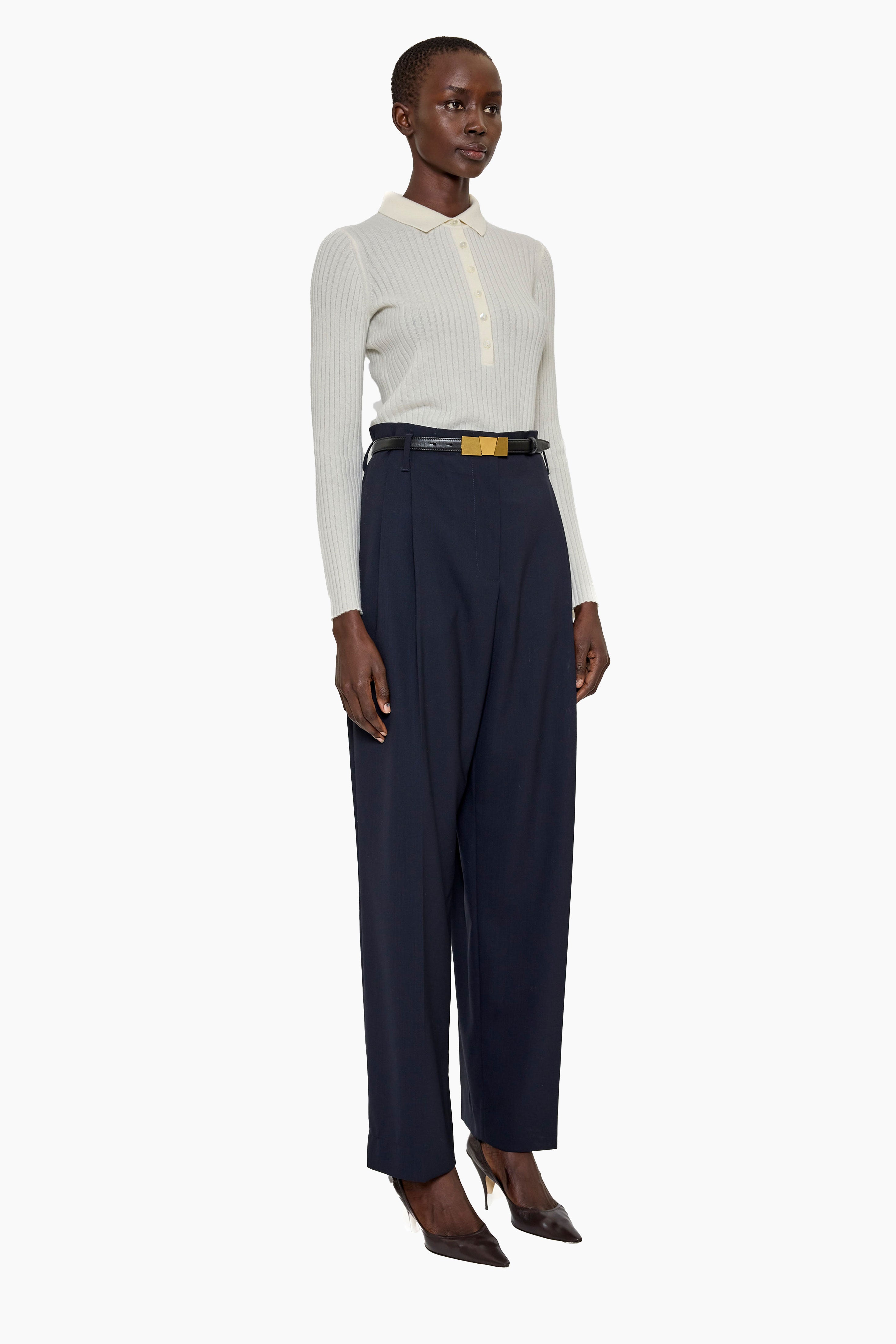 Mable cashmere Sweater - Ivory – side view