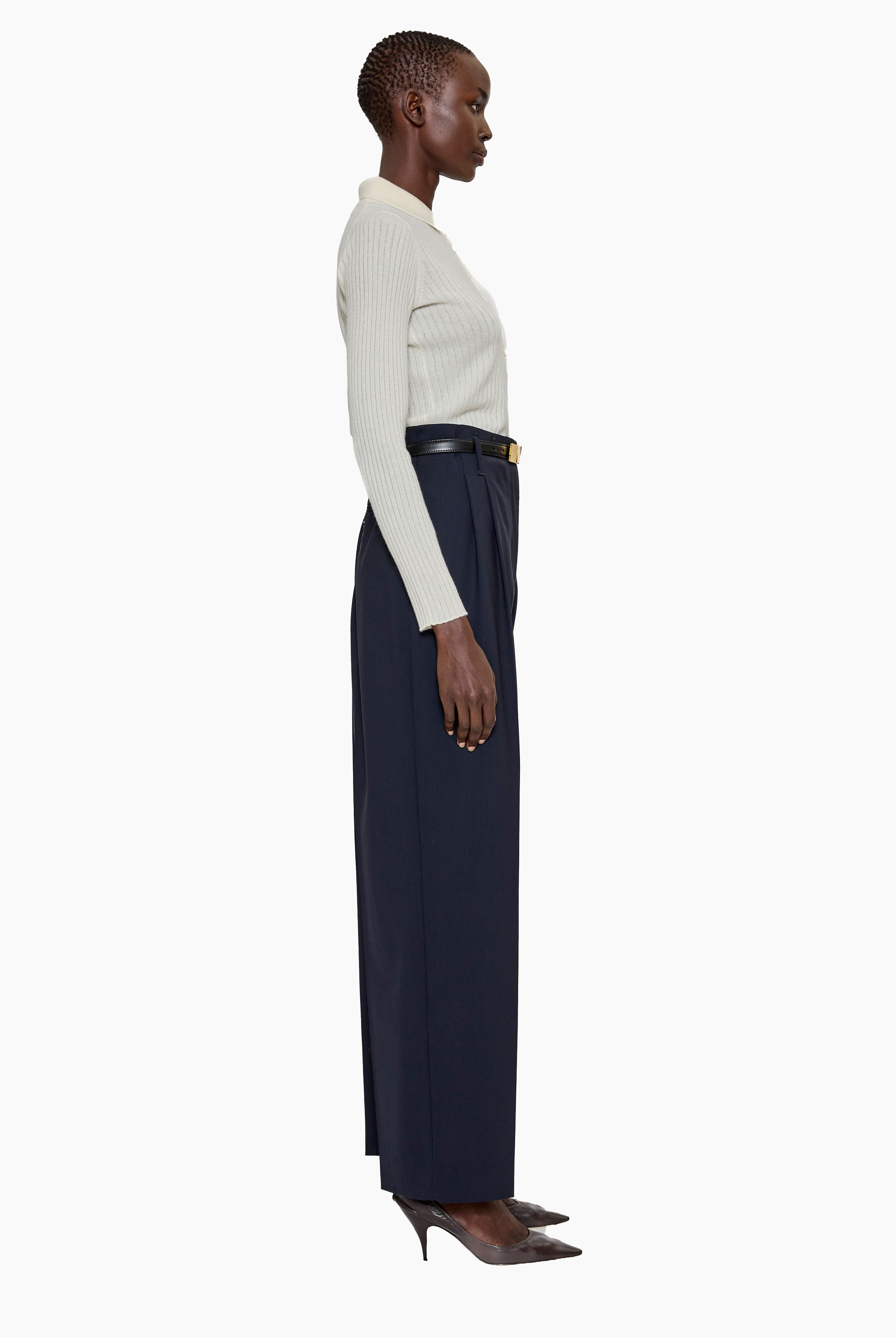 Mable cashmere Sweater - Ivory – side view
