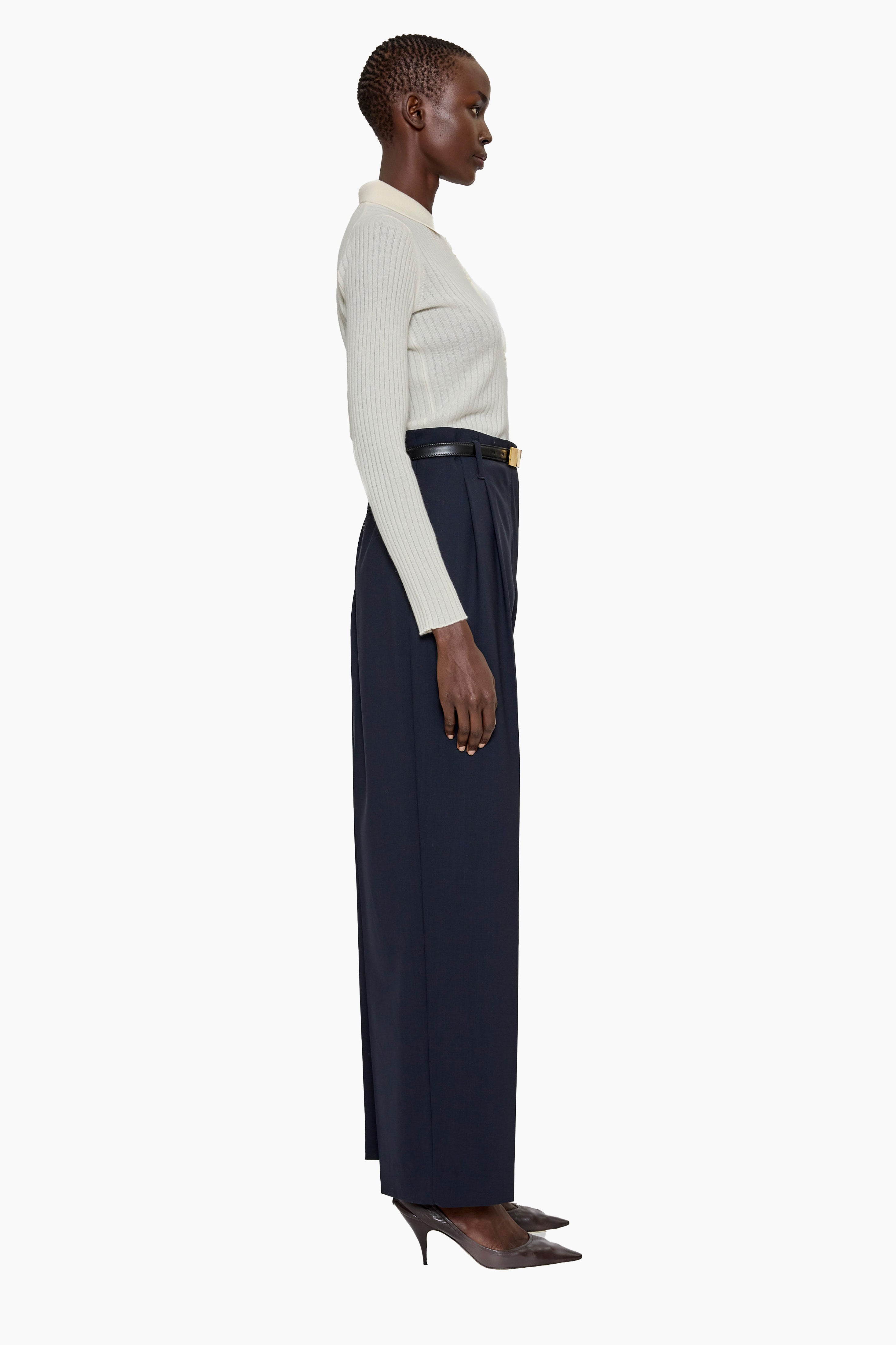 Mable cashmere Sweater - Ivory – side view