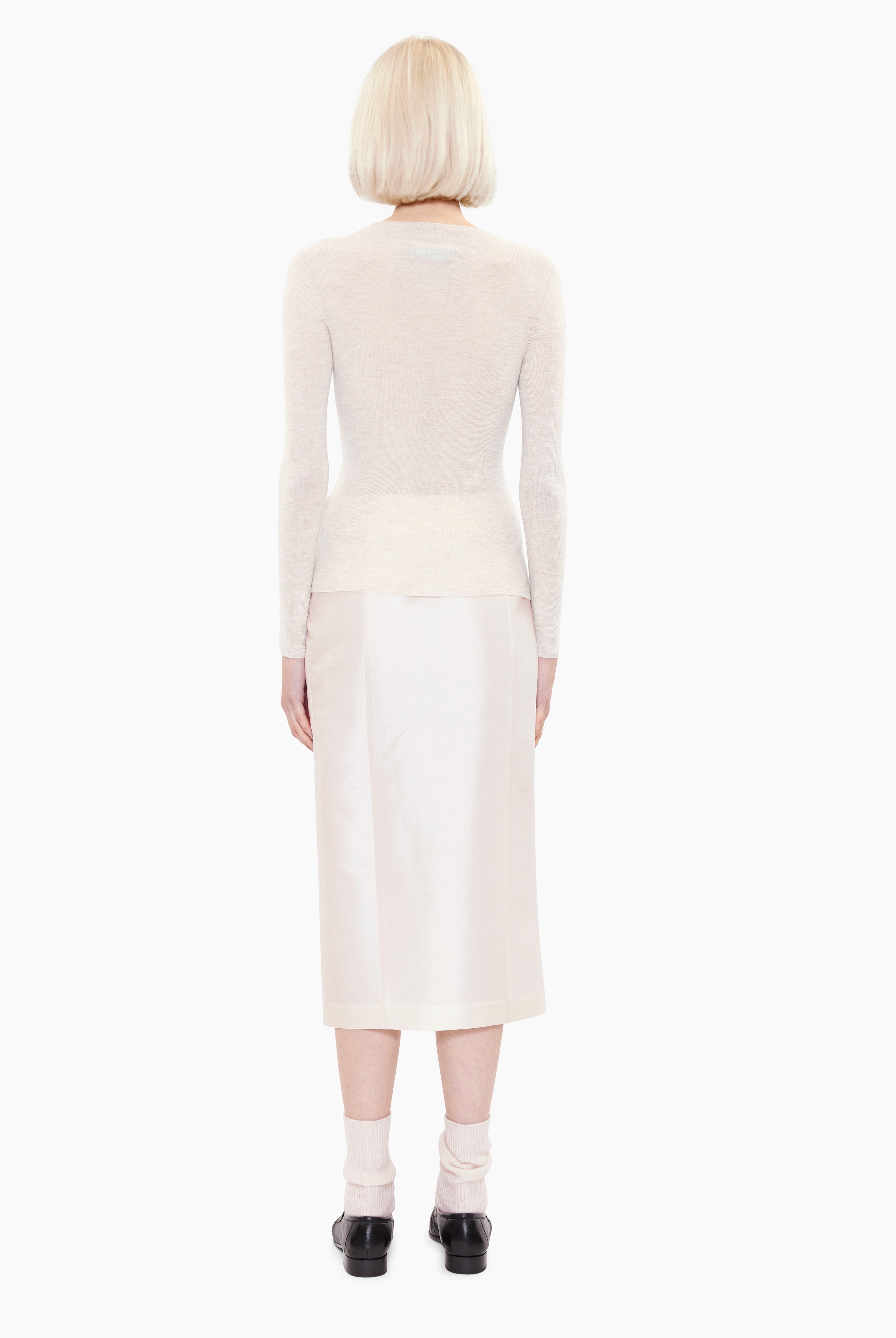 Fleta T-cashmere Shirt - Sandstone – back view