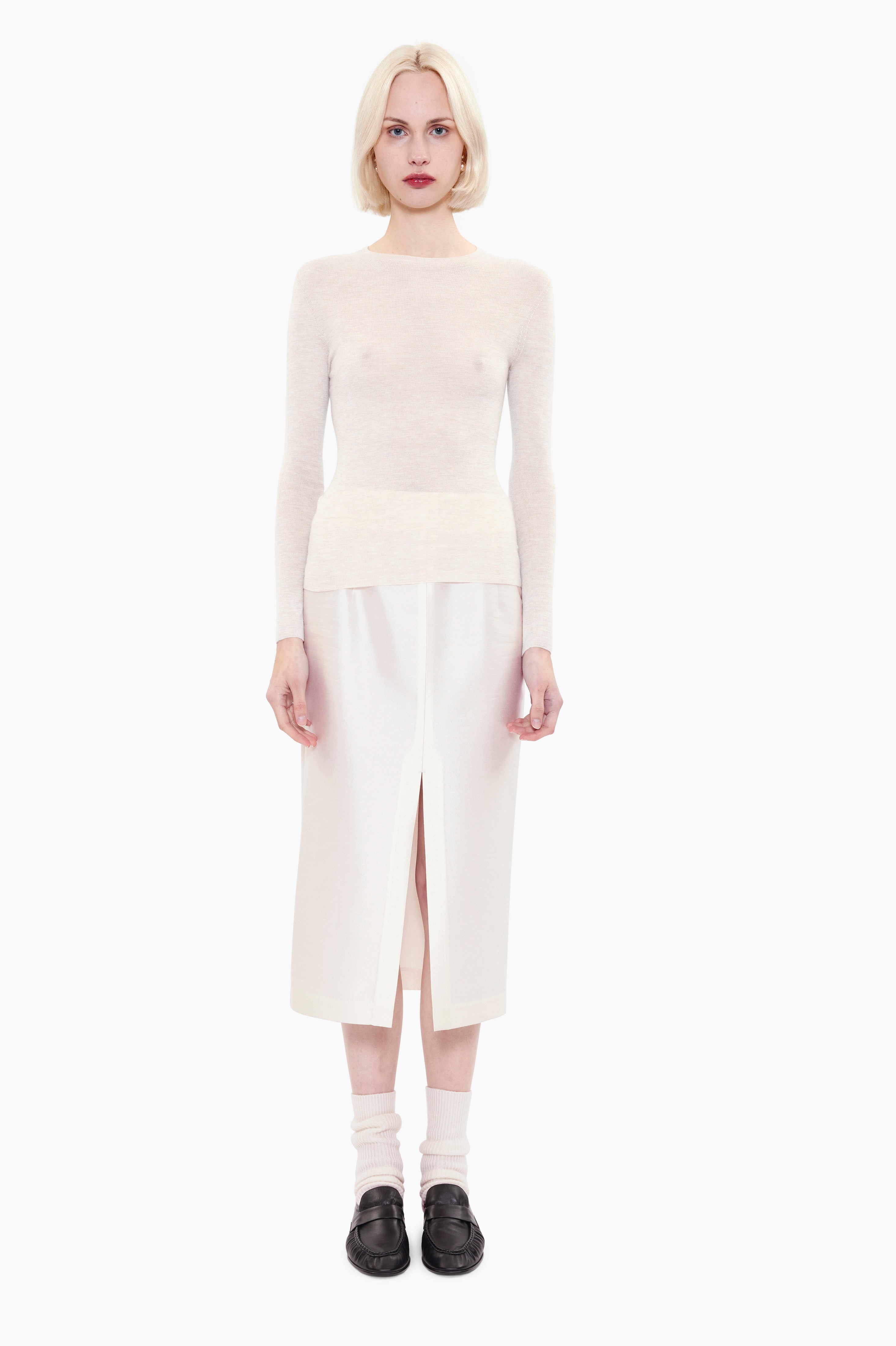 Fleta T-cashmere Shirt - Sandstone – front view