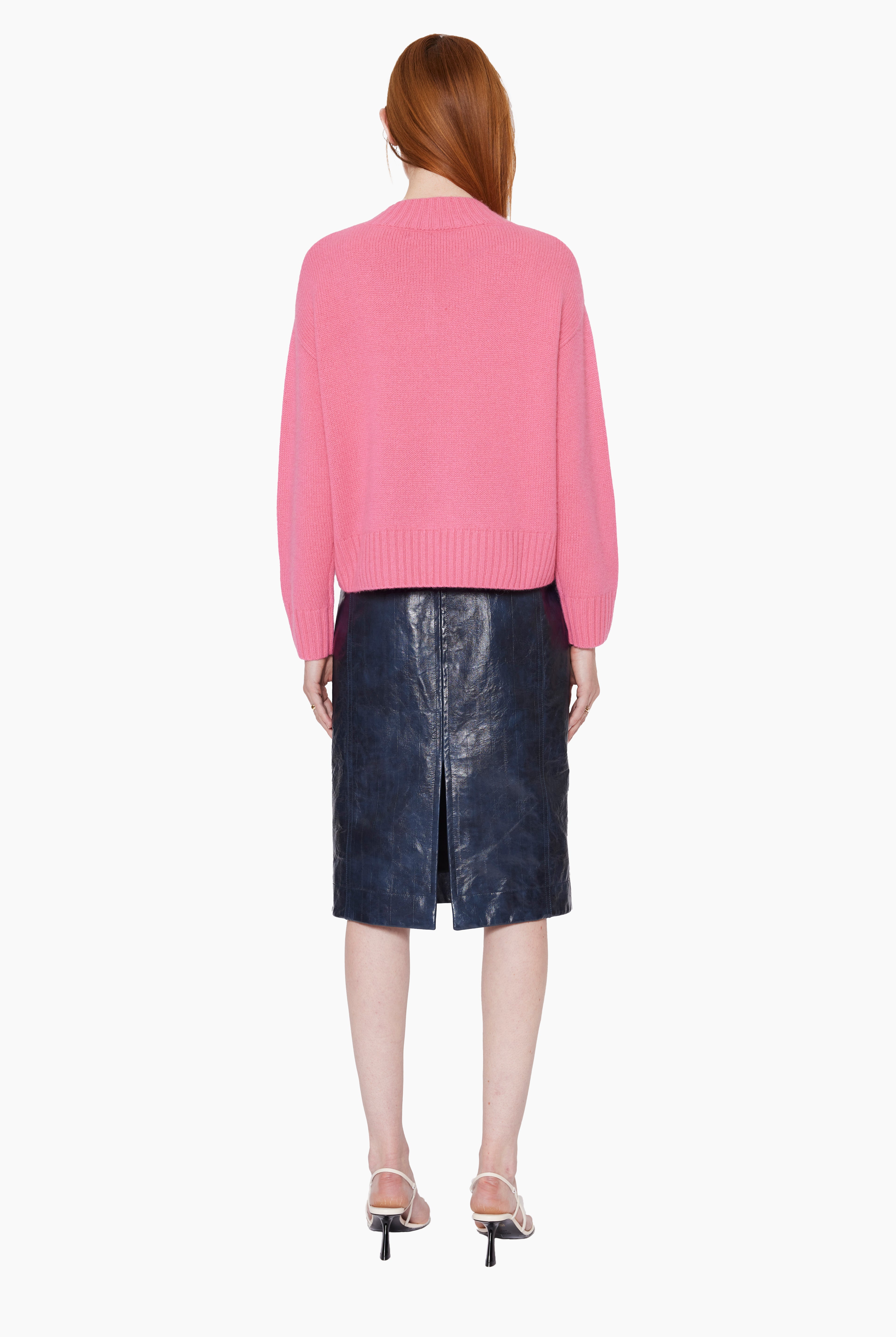 Andrea cashmere Sweater - Tea Rose – back view