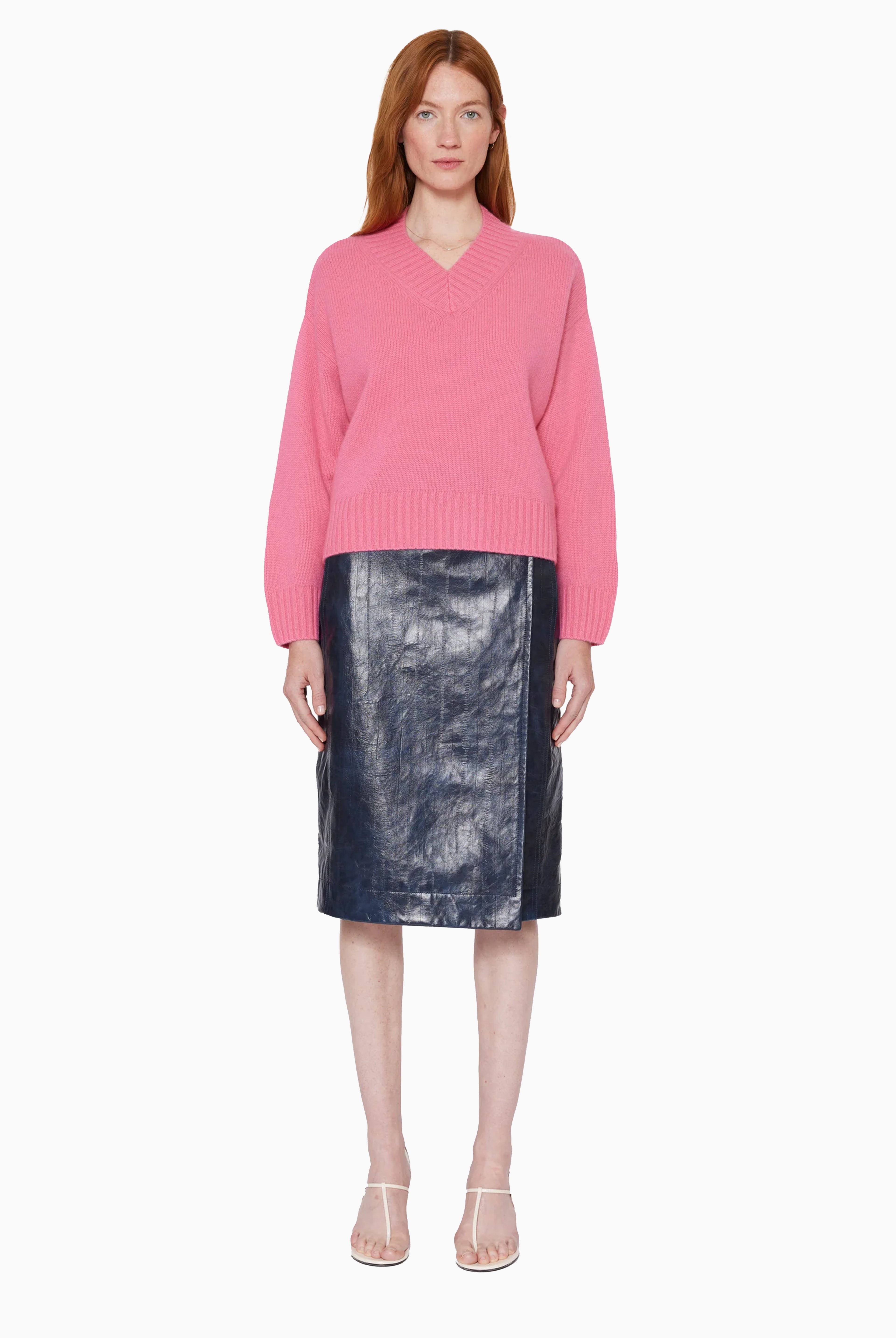 Andrea cashmere Sweater - Tea Rose – front view
