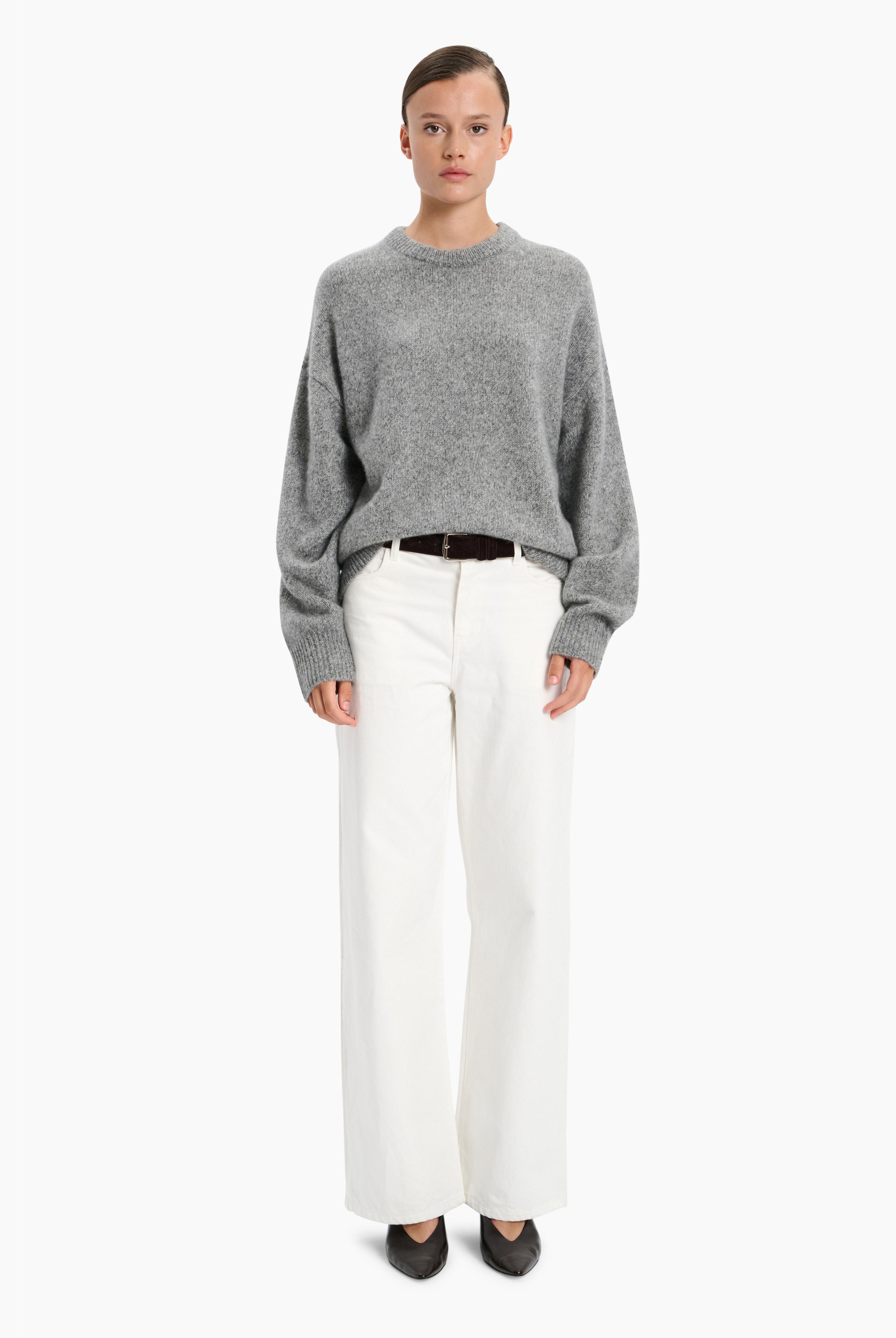 Milan cashmere Sweater - Cloudy – front view