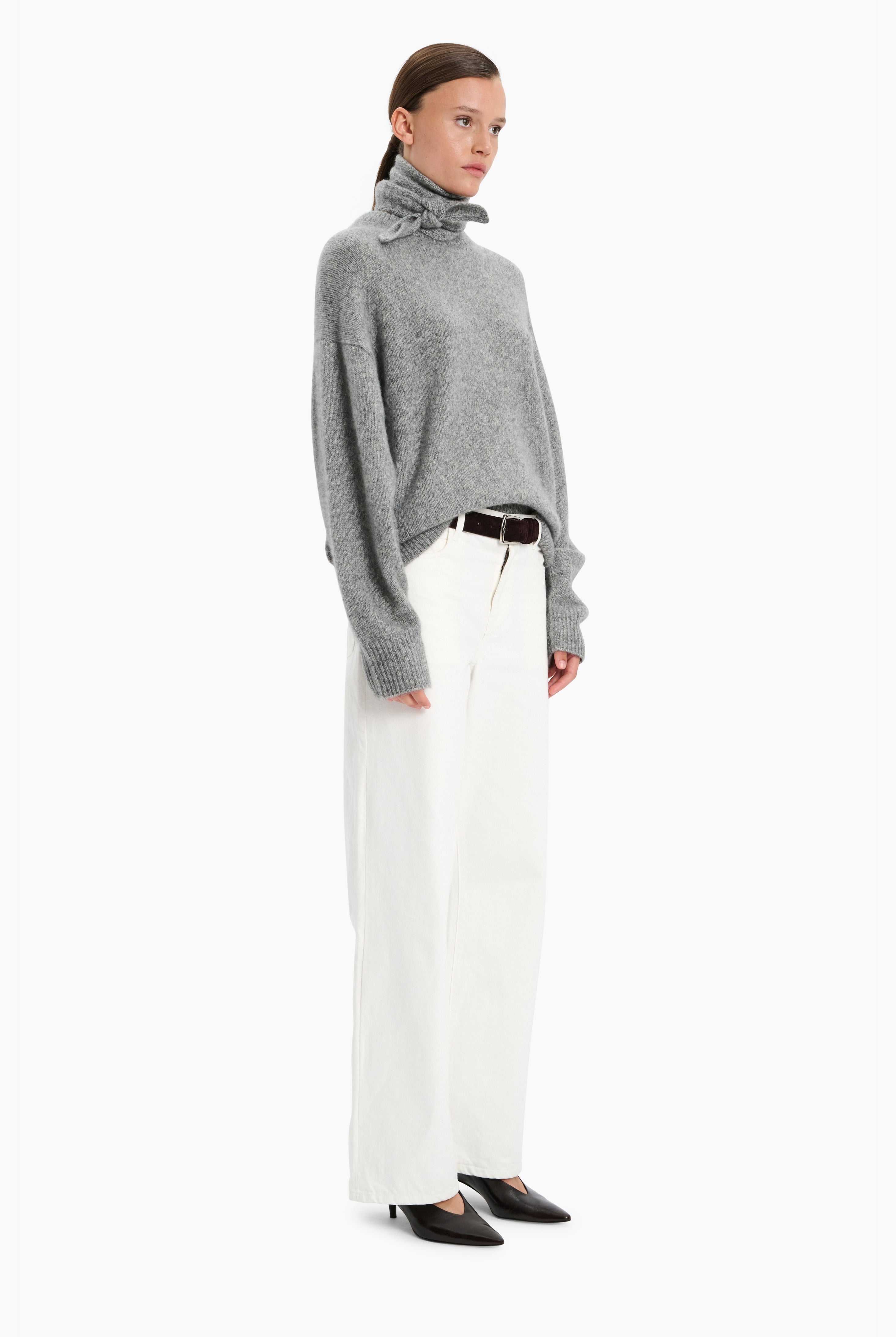 Milan cashmere Sweater - Cloudy – side view